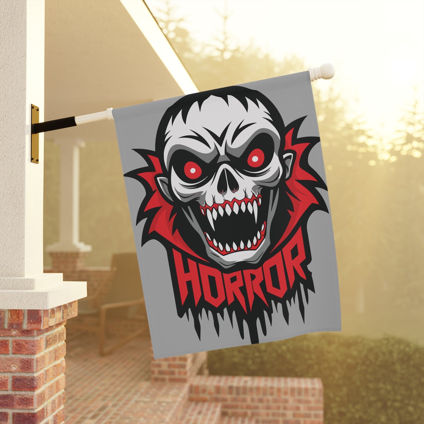 Spooky Garden Banner, Halloween Decor, Terrifying Lawn Sign, Horror Flag, Scary Housewarming Gift, Outdoor Artwork