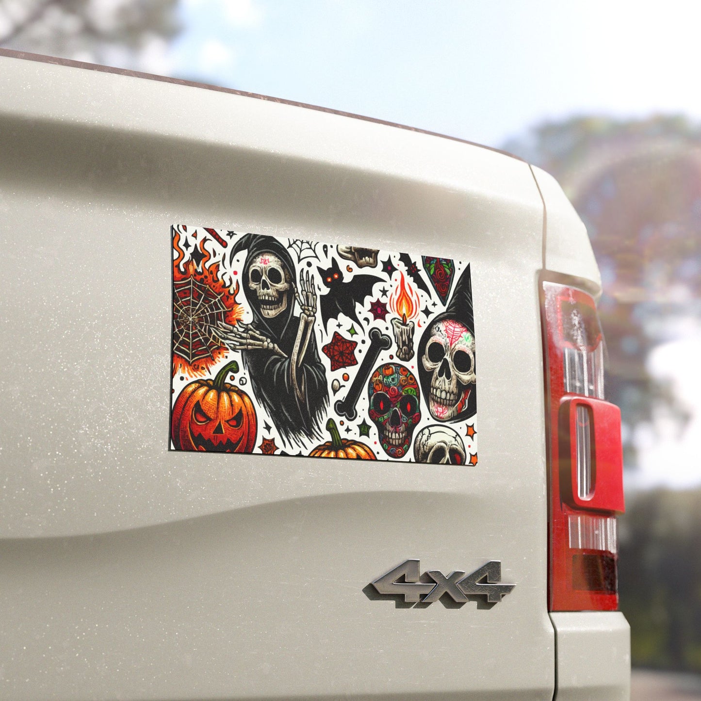 Halloween Car Magnets - Spooky Skull and Pumpkin Designs, Festive Auto Decor for Fall, Trick-or-Treat, Haunted House Parties