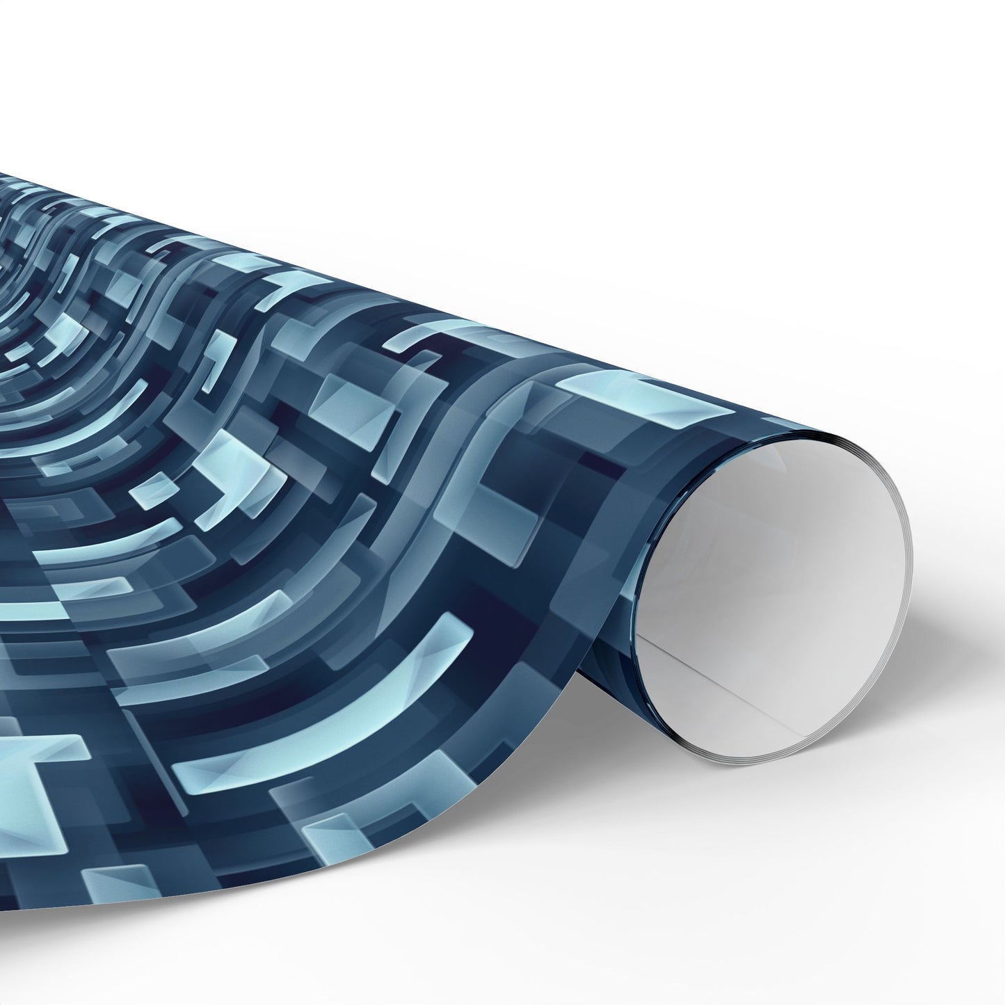 Modern Geometric Wrapping Paper Roll, Blue Abstract Gift Wrap, Stylish Packaging for All Occasions, Birthday, Holiday, Wedding, Celebration