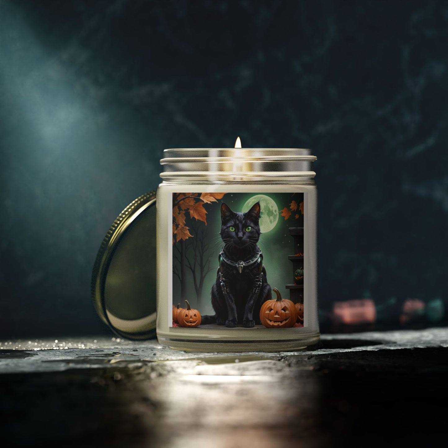 Halloween Cat Scented Candle, Cozy Home Decor, Gift for Cat Lovers, Fall Fragrance, Halloween Decoration, Aromatherapy Candle
