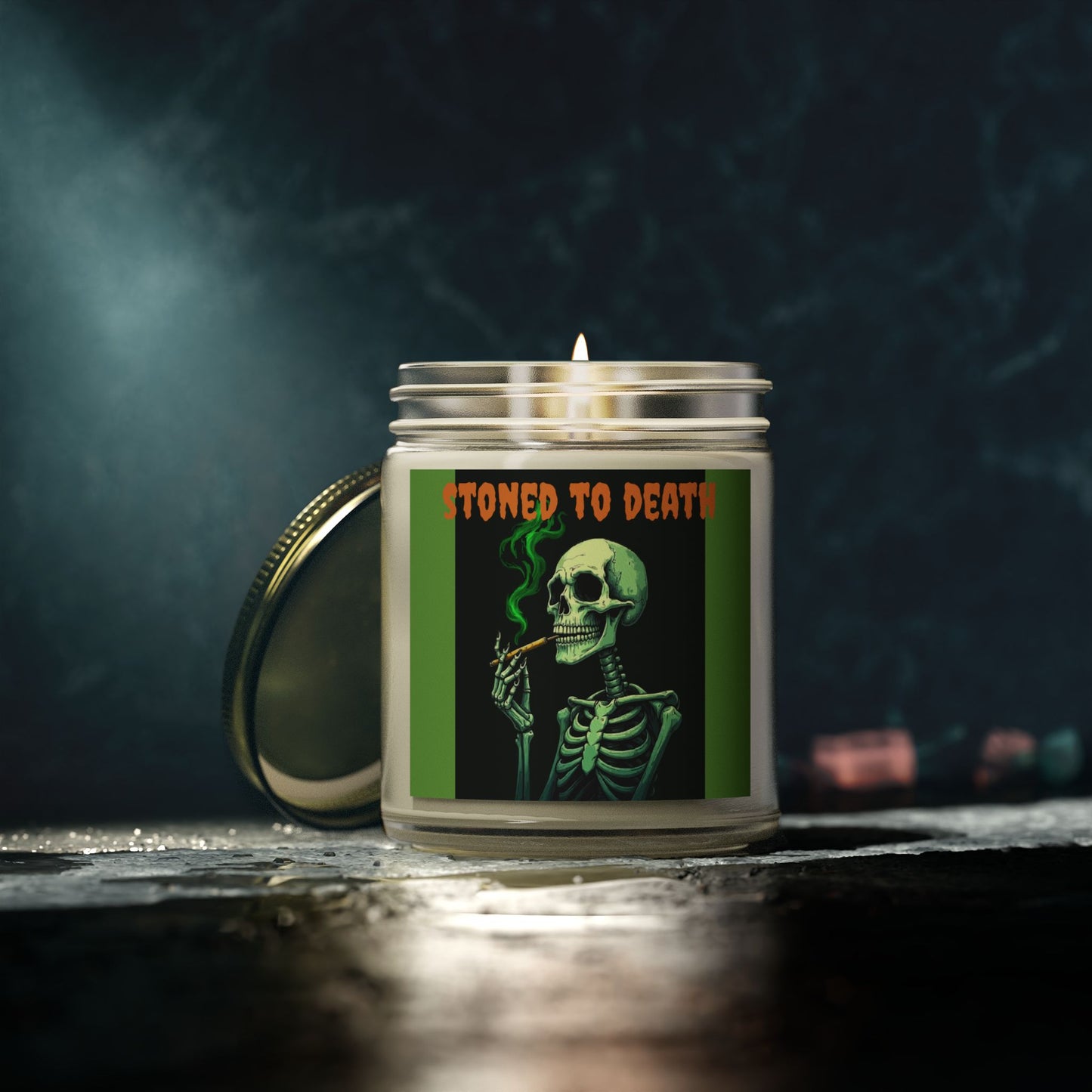 Spooky Scented Candle - 'Stoned to Death', Halloween Decor, Gift for Adults, Home Fragrance, Party Favor, Relaxation