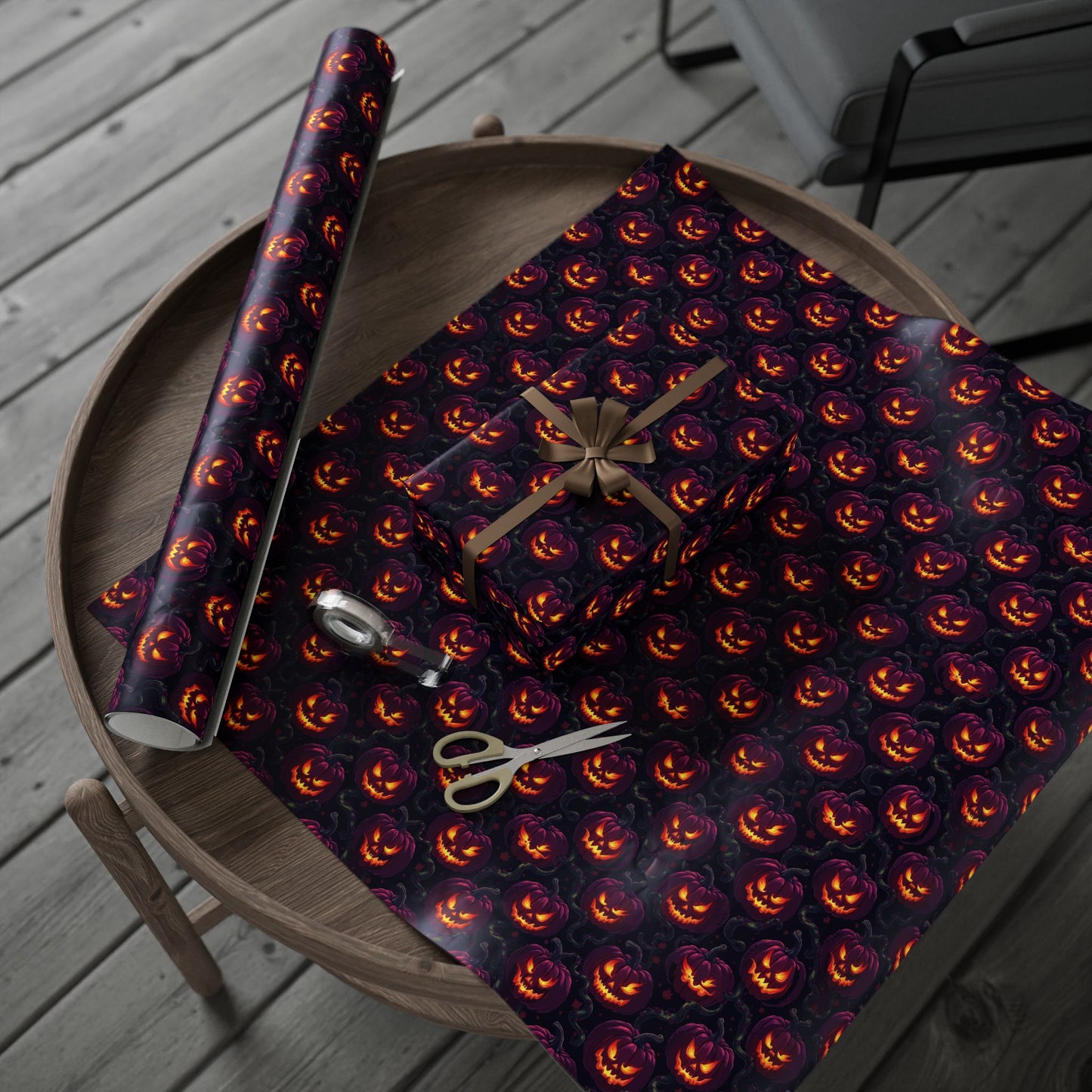Halloween Themed Wrapping Paper, Festive Gift Wrap, Spooky Gift Wrap for Fall, Pumpkin Gift Wrap, Holiday Wrapping Sheets