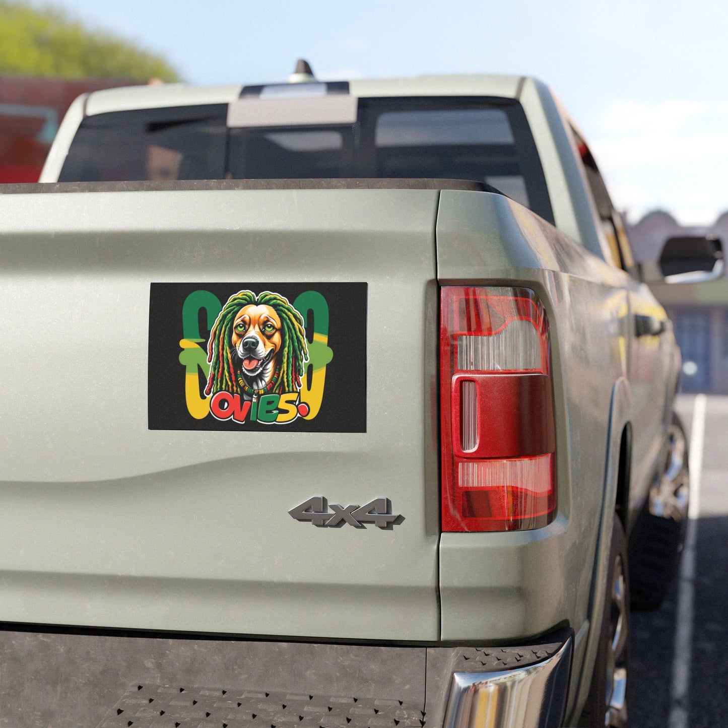 Rasta Dog Car Magnet, Fun Dog Lover Gift, Car Decor for Pet Owners, Rasta Vibes Magnet, Animal Lover Gift