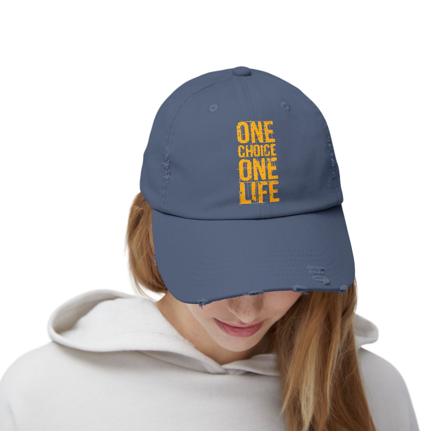 Unisex Distressed Cap - Motivational Hat, Everyday Wear, Casual Style, Gift for Friends, Trendy Cap, One Life Design