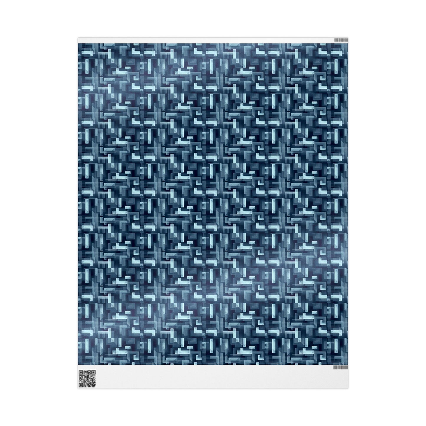 Modern Geometric Wrapping Paper Roll, Blue Abstract Gift Wrap, Stylish Packaging for All Occasions, Birthday, Holiday, Wedding, Celebration