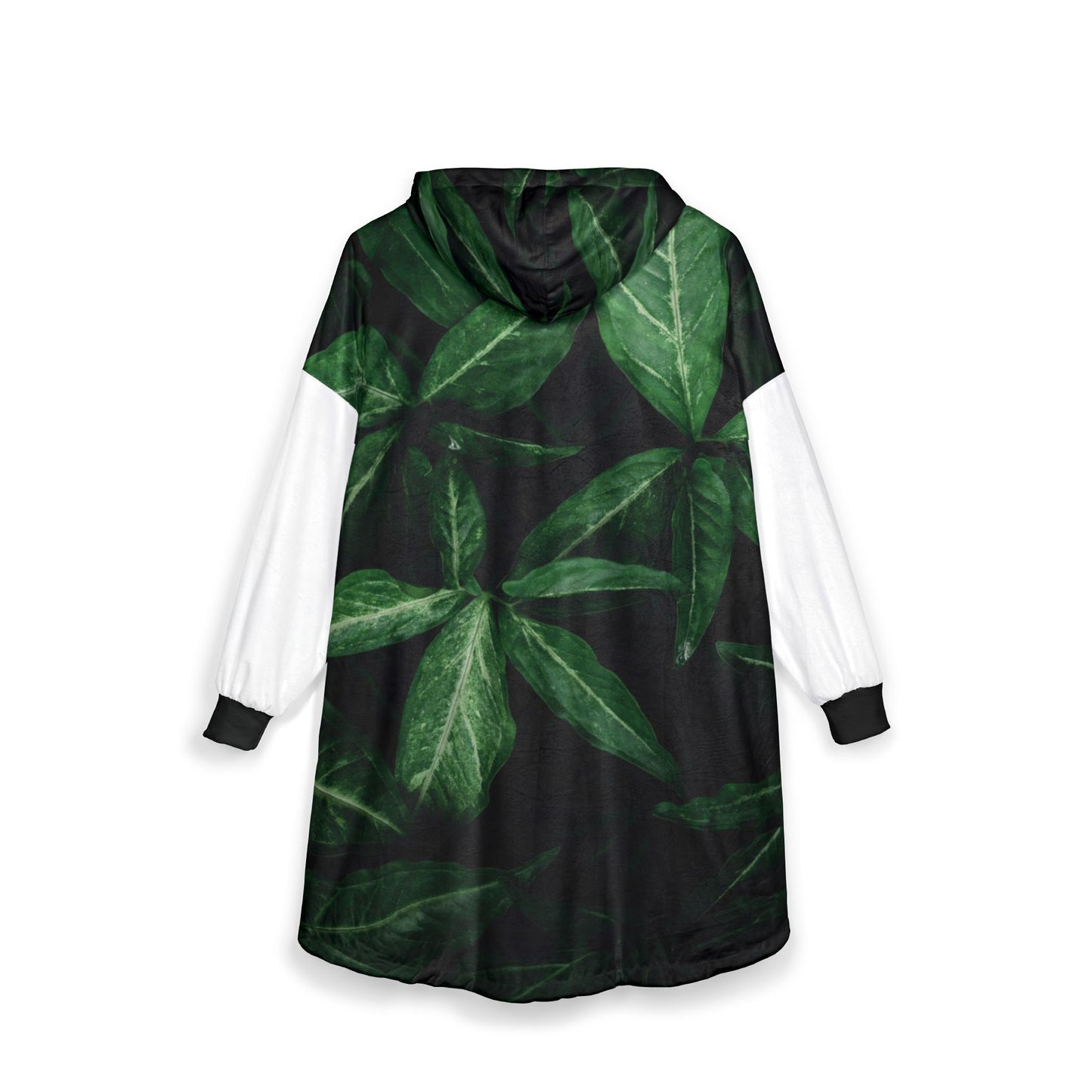 Cozy Leaf Print Hooded Blanket