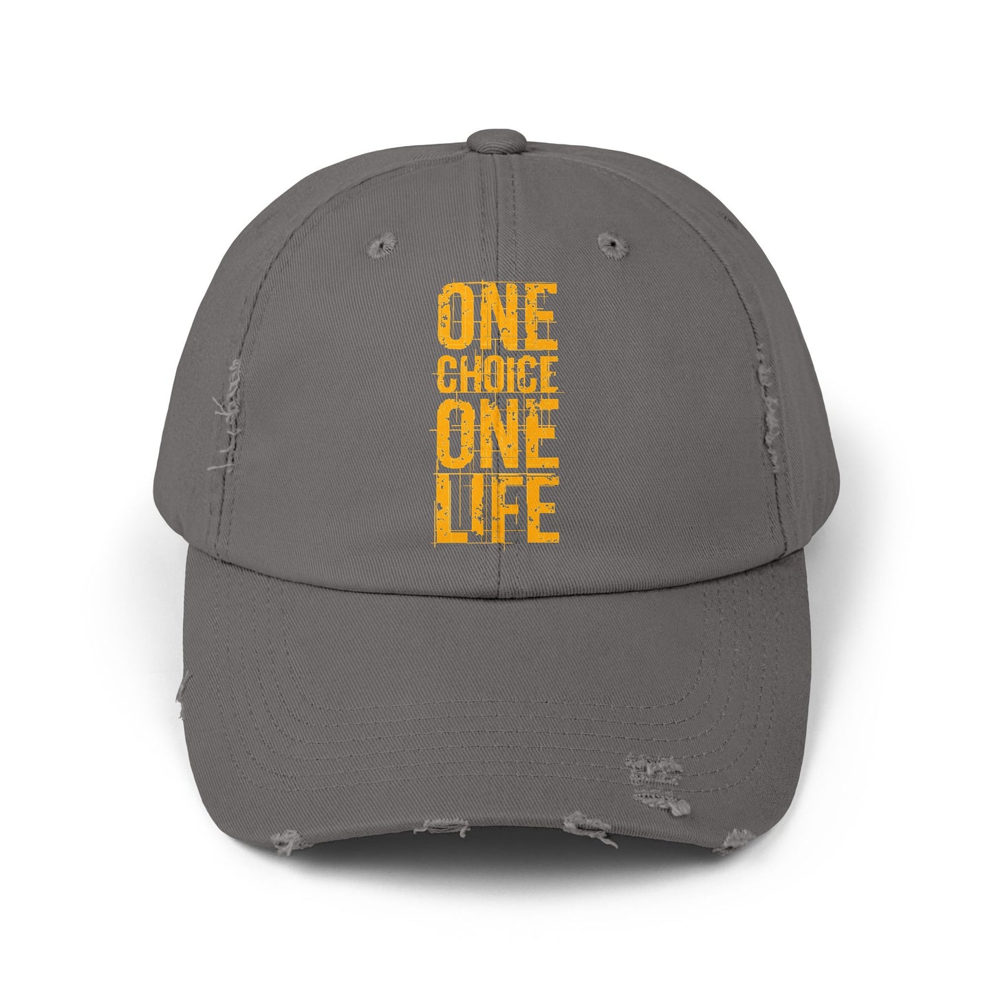 Unisex Distressed Cap - Motivational Hat, Everyday Wear, Casual Style, Gift for Friends, Trendy Cap, One Life Design