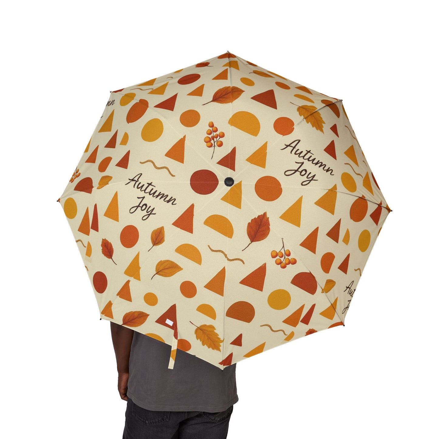Fall Patterned Semi-Automatic Foldable Umbrella, Autumn Umbrella, Travel Umbrella, Cute Rain Gear, Gift for Her, Outdoor Accessories