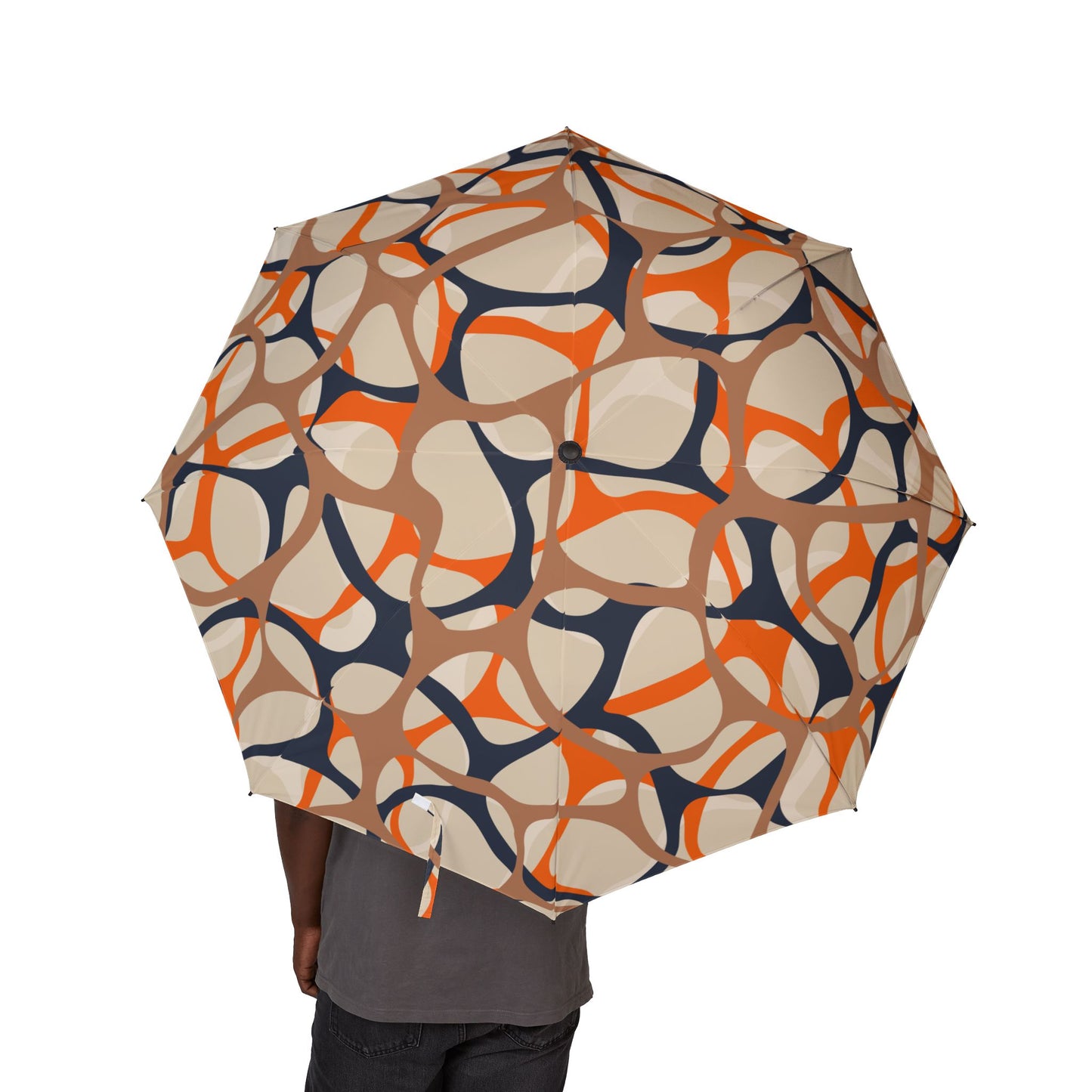 Chic Patterned Folding Umbrella | Stylish Rain Protection, Portable Travel Accessory