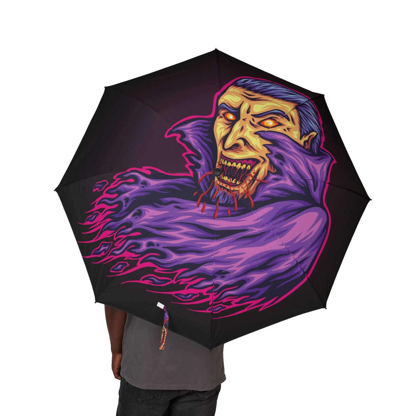 Gothic Art Umbrella, Unique Foldable Umbrella, Zombie Design Umbrella, Cool Gift for Halloween, Edgy Rain Accessory