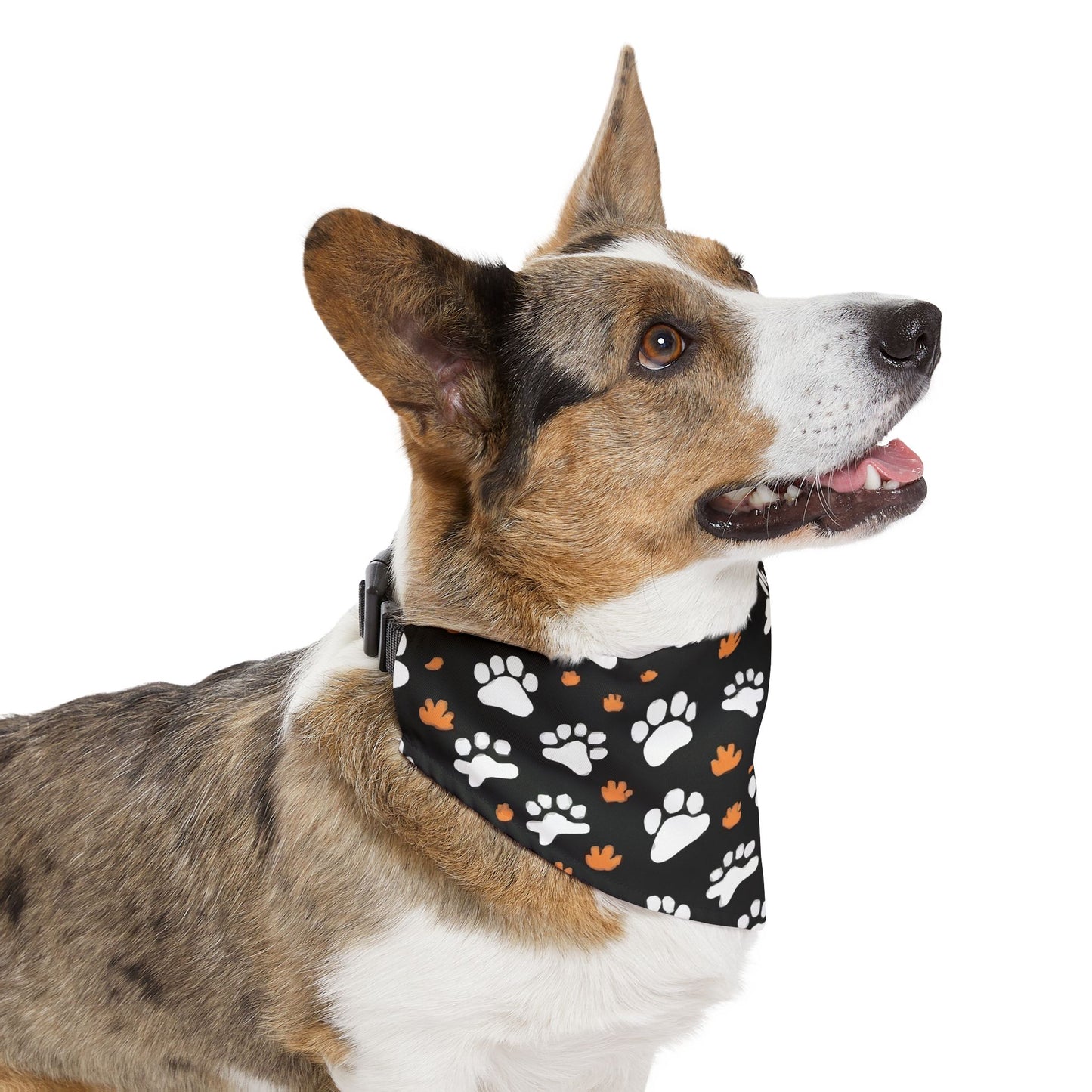 Paw Print Pet Bandana Collar | Cute Dog Accessory for Walks, Parties, Holidays, Pet Lovers Gift, Customizable Pet Apparel