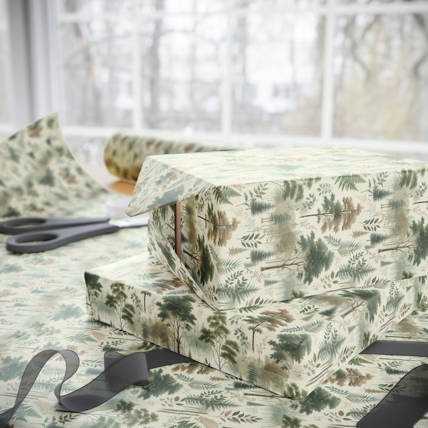Nature-Inspired Wrapping Paper, Eco-Friendly Gift Wrap, Floral Gift Wrap, Holiday Gift Wrap, Sustainable Wrapping Paper