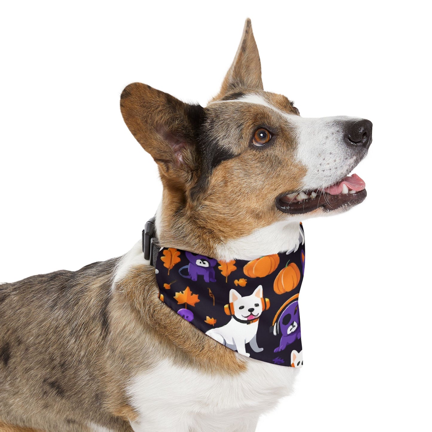 Halloween Pet Bandana Collar, Dog Costume Accessory, Fall Pet Apparel, Pumpkin Print Dog Scarf, Cute Dog Bandana for Dogs