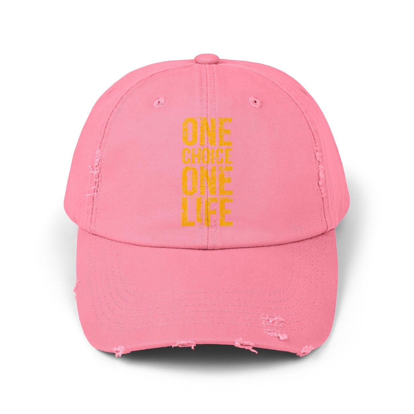 Unisex Distressed Cap - Motivational Hat, Everyday Wear, Casual Style, Gift for Friends, Trendy Cap, One Life Design
