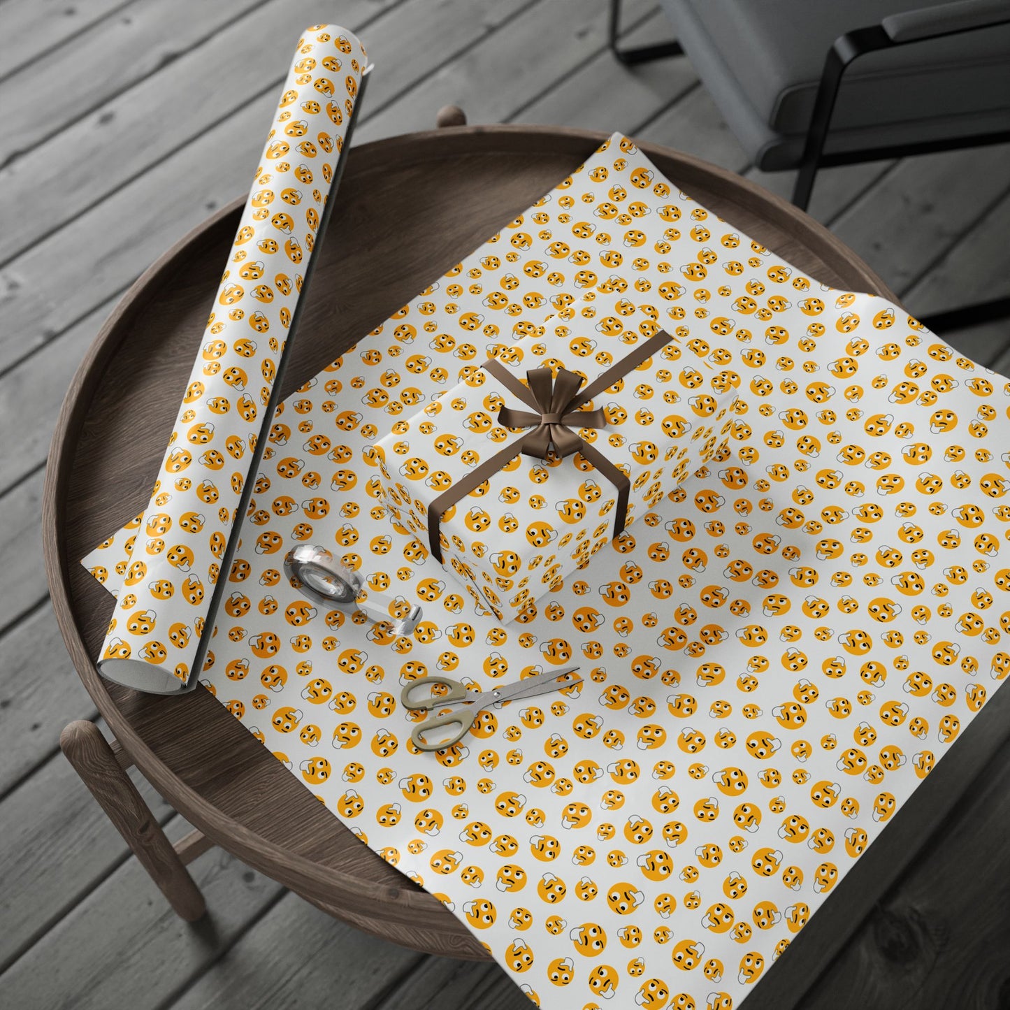 Whimsical Wrapping Paper Roll, Gift Wrap for Birthdays, Holidays, Parties, Unique Gift Presentation, Colorful Emoji Design