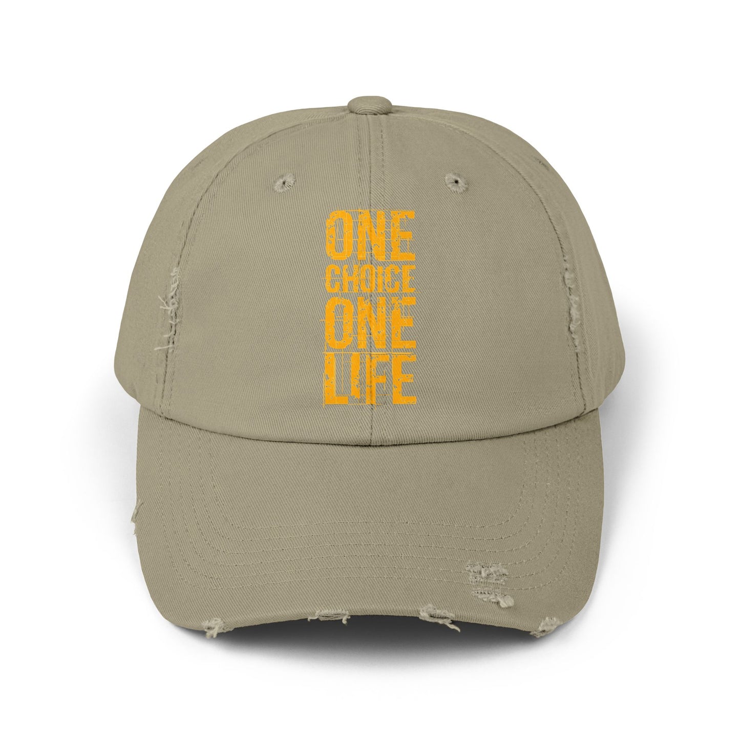 Unisex Distressed Cap - Motivational Hat, Everyday Wear, Casual Style, Gift for Friends, Trendy Cap, One Life Design