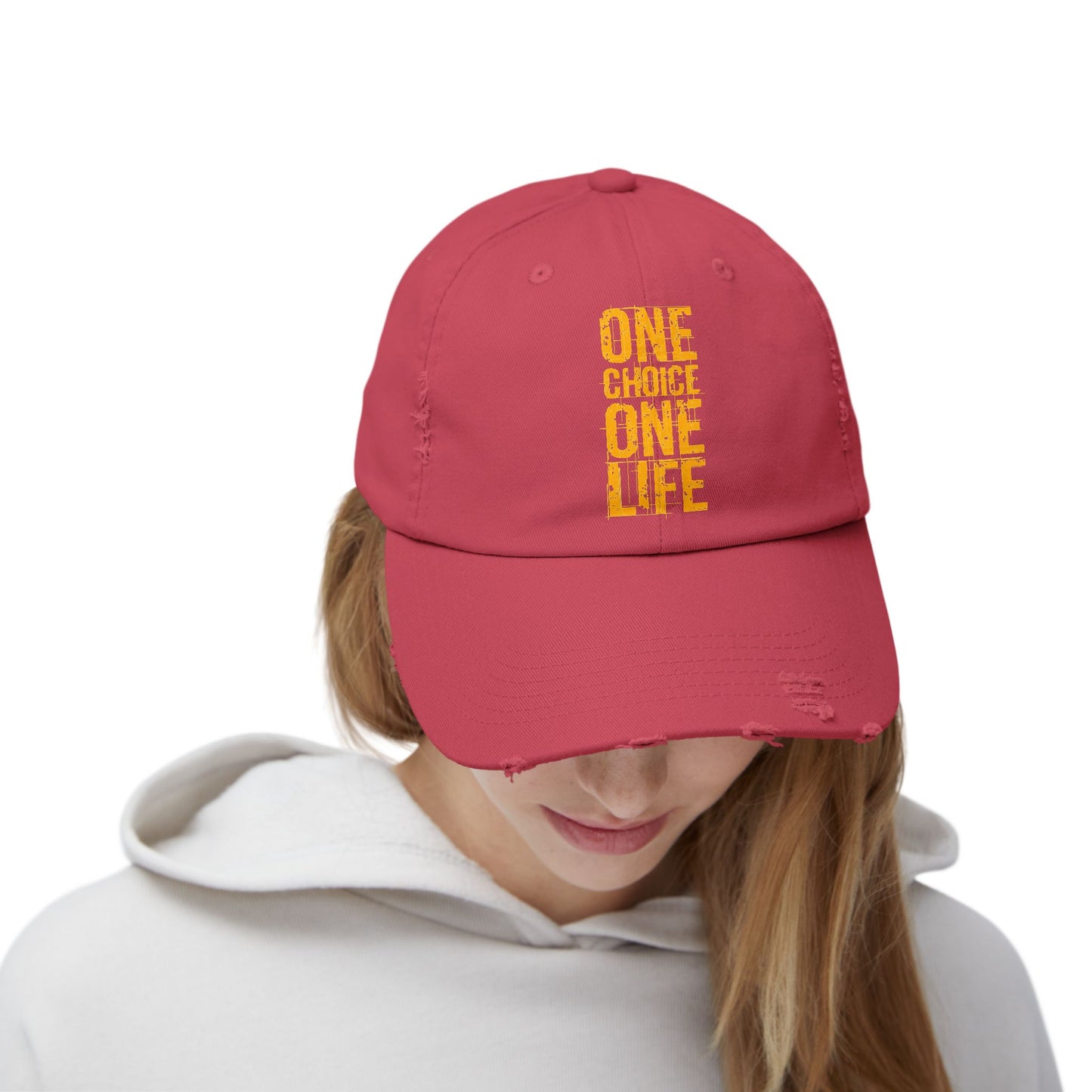 Unisex Distressed Cap - Motivational Hat, Everyday Wear, Casual Style, Gift for Friends, Trendy Cap, One Life Design