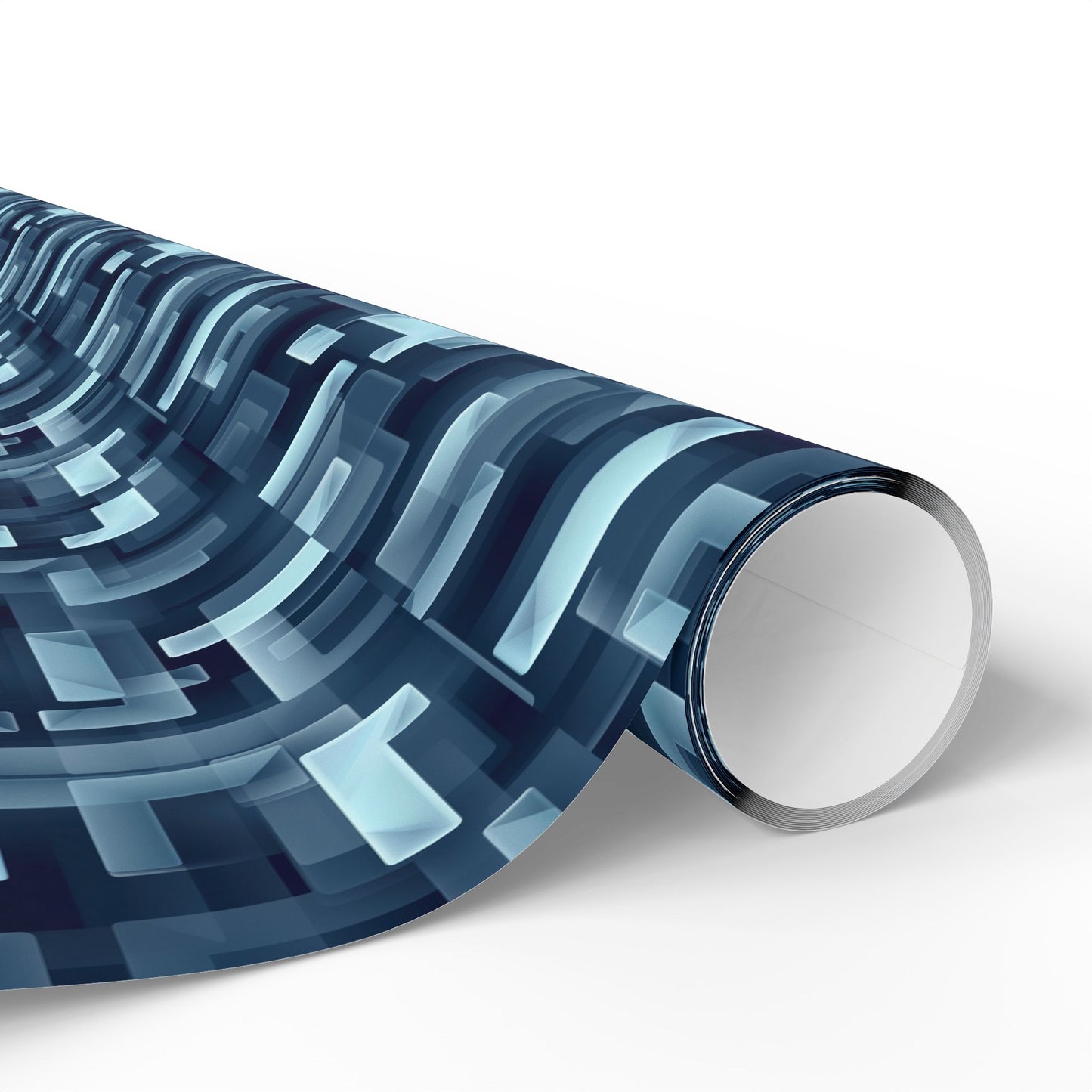 Modern Geometric Wrapping Paper Roll, Blue Abstract Gift Wrap, Stylish Packaging for All Occasions, Birthday, Holiday, Wedding, Celebration