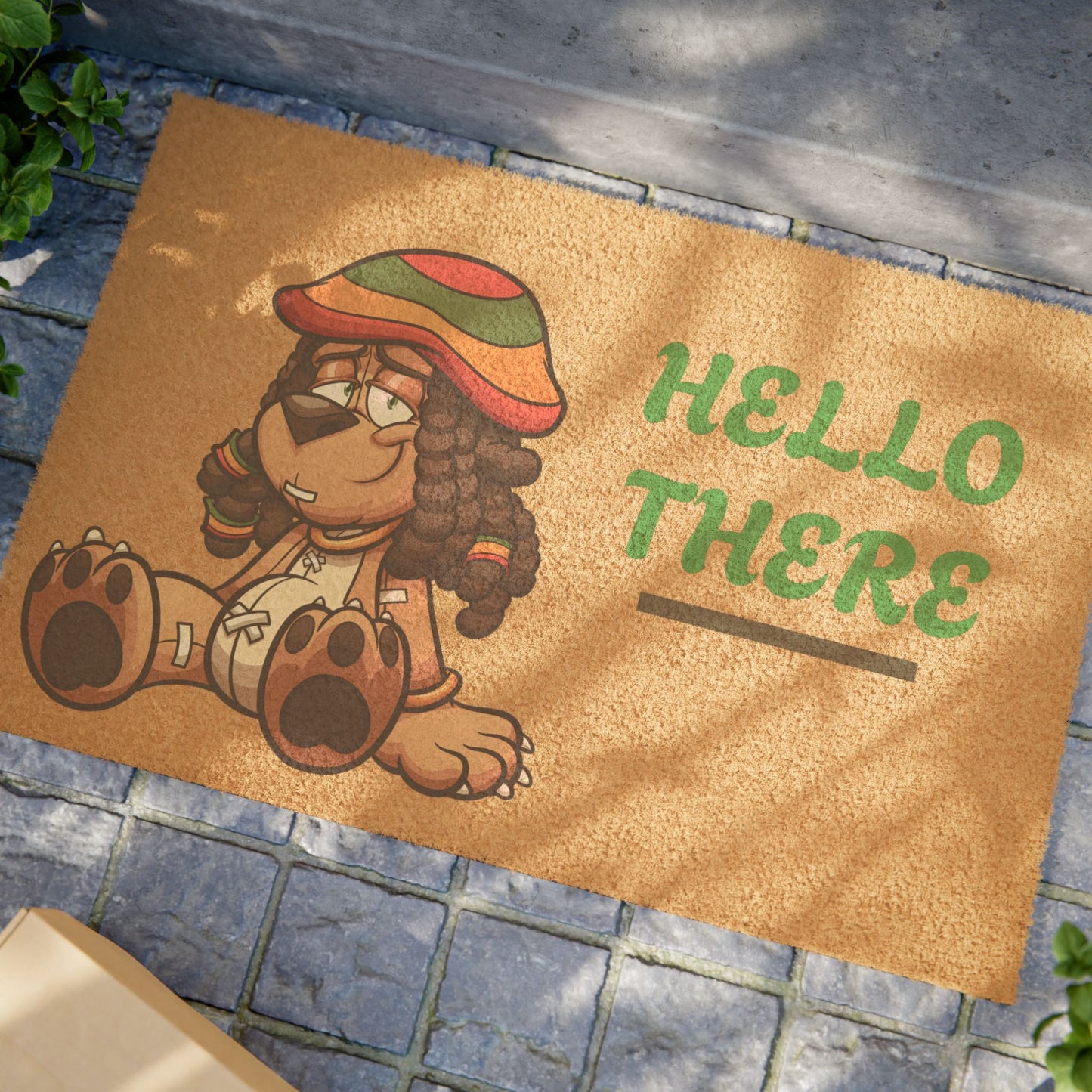 Welcome Home Doormat - Playful Cartoon Design, Indoor/Outdoor Entrance Rug, Housewarming Gift, Funny Welcome Mat, Pet-Friendly Decor