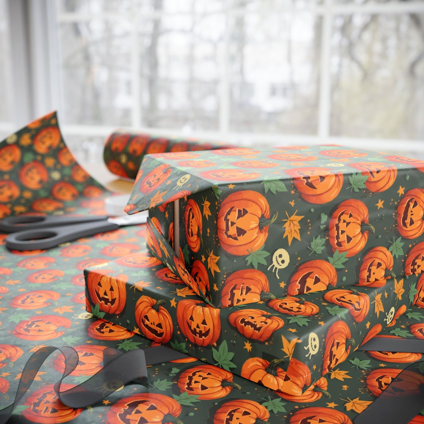 Festive Wrapping Paper Roll, Halloween Gift Wrap, Party Supplies, Fall Celebration, Eco-Friendly Wrapping Paper
