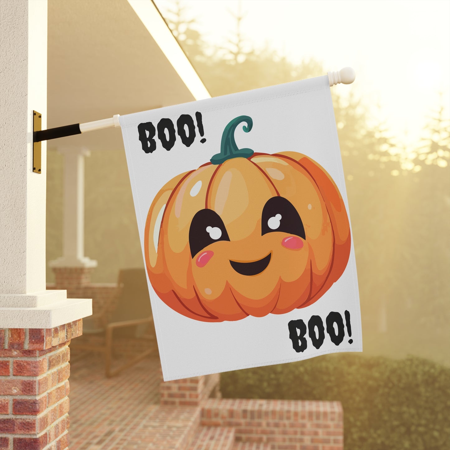 Cute Fall Garden Banner for Halloween Decor, Pumpkin Flag, Outdoor Autumn Decoration, Boo! Banner, Seasonal Yard Flag