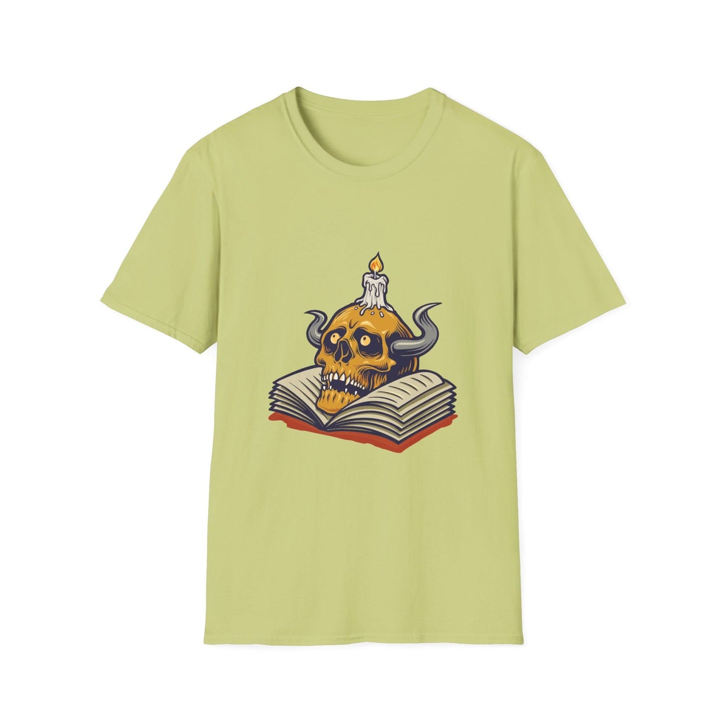 Human Skull and Book with Candle - Mleem