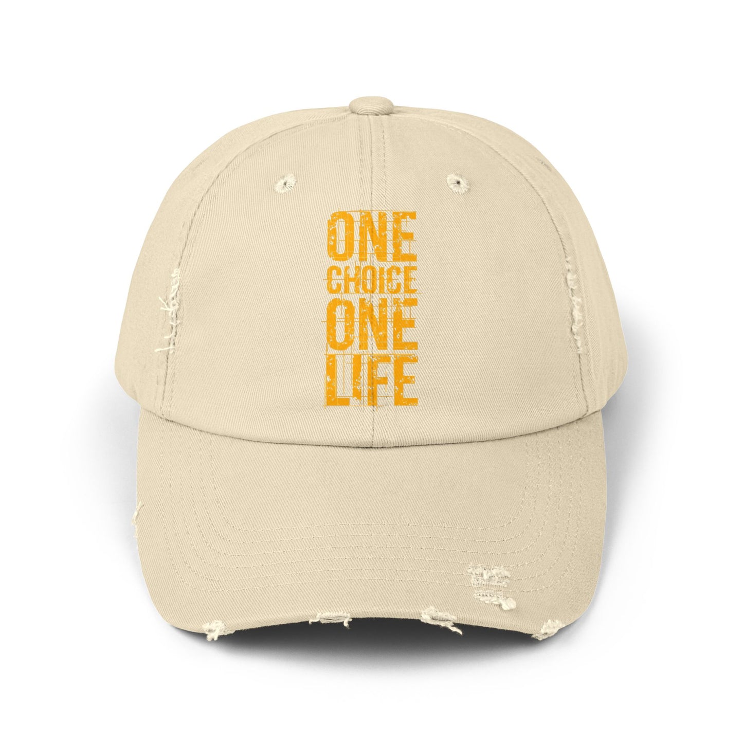Unisex Distressed Cap - Motivational Hat, Everyday Wear, Casual Style, Gift for Friends, Trendy Cap, One Life Design