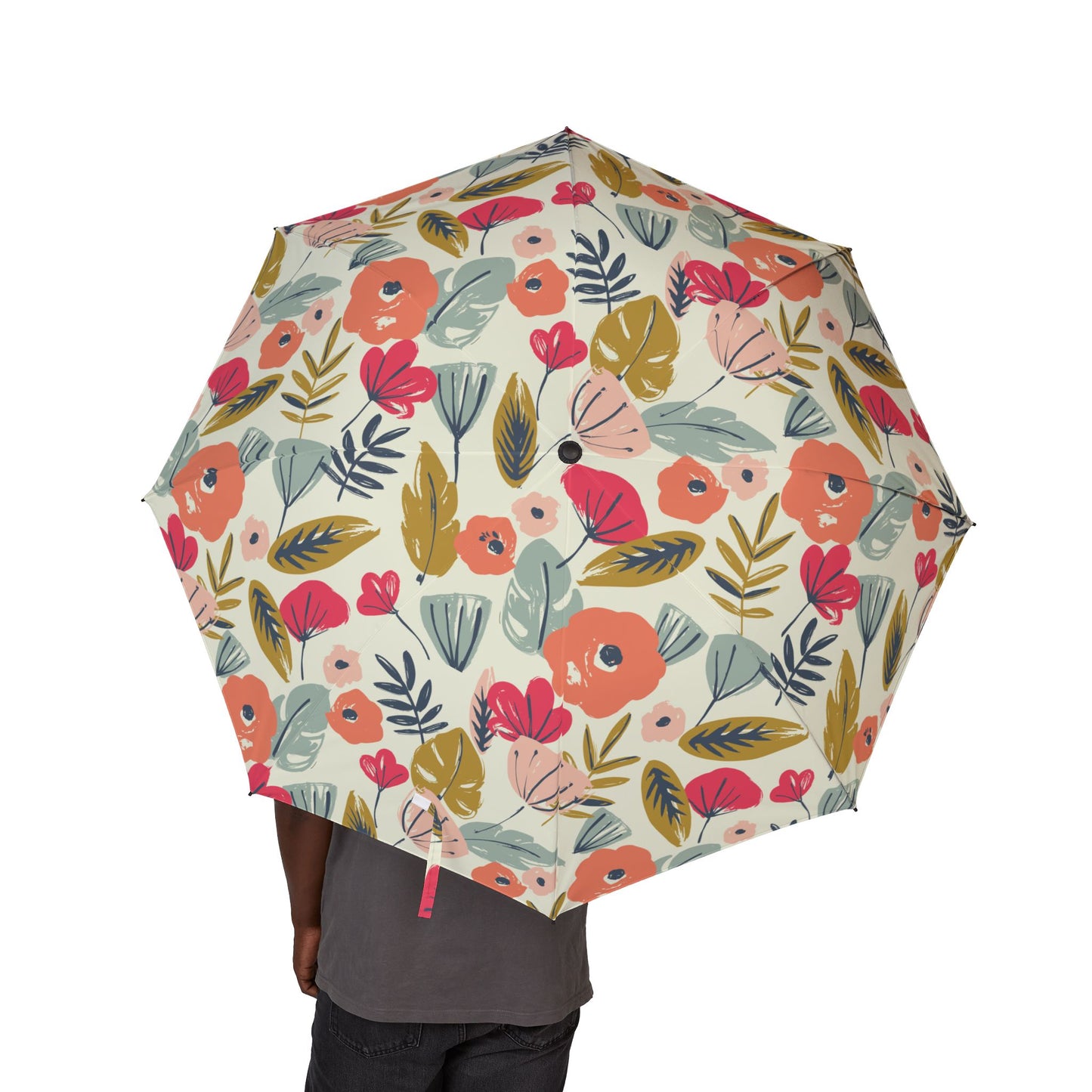 Floral Folding Umbrella - Cute Compact Rain Gear, Perfect for Spring Showers, Gift for Her, Outdoor Essentials, Travel Accessory