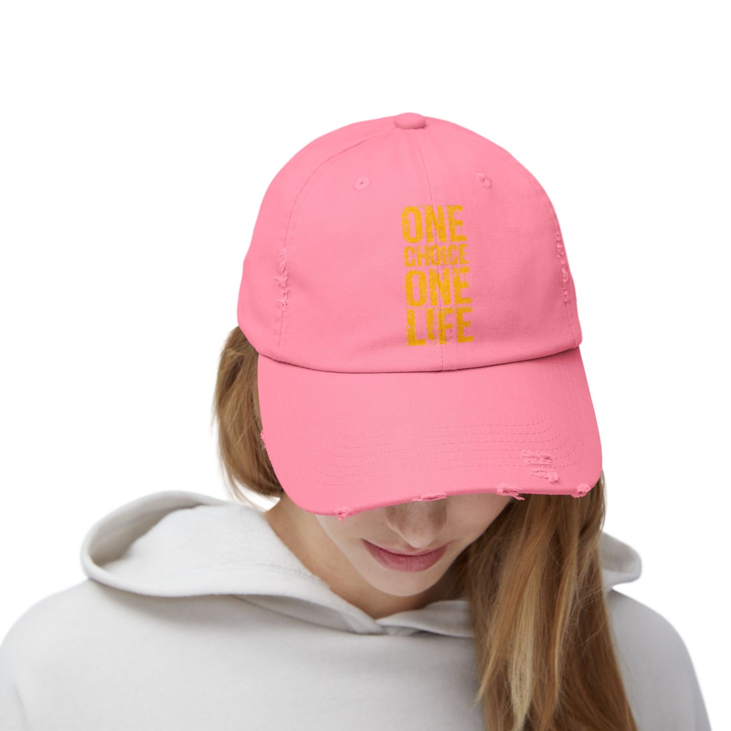 Unisex Distressed Cap - Motivational Hat, Everyday Wear, Casual Style, Gift for Friends, Trendy Cap, One Life Design