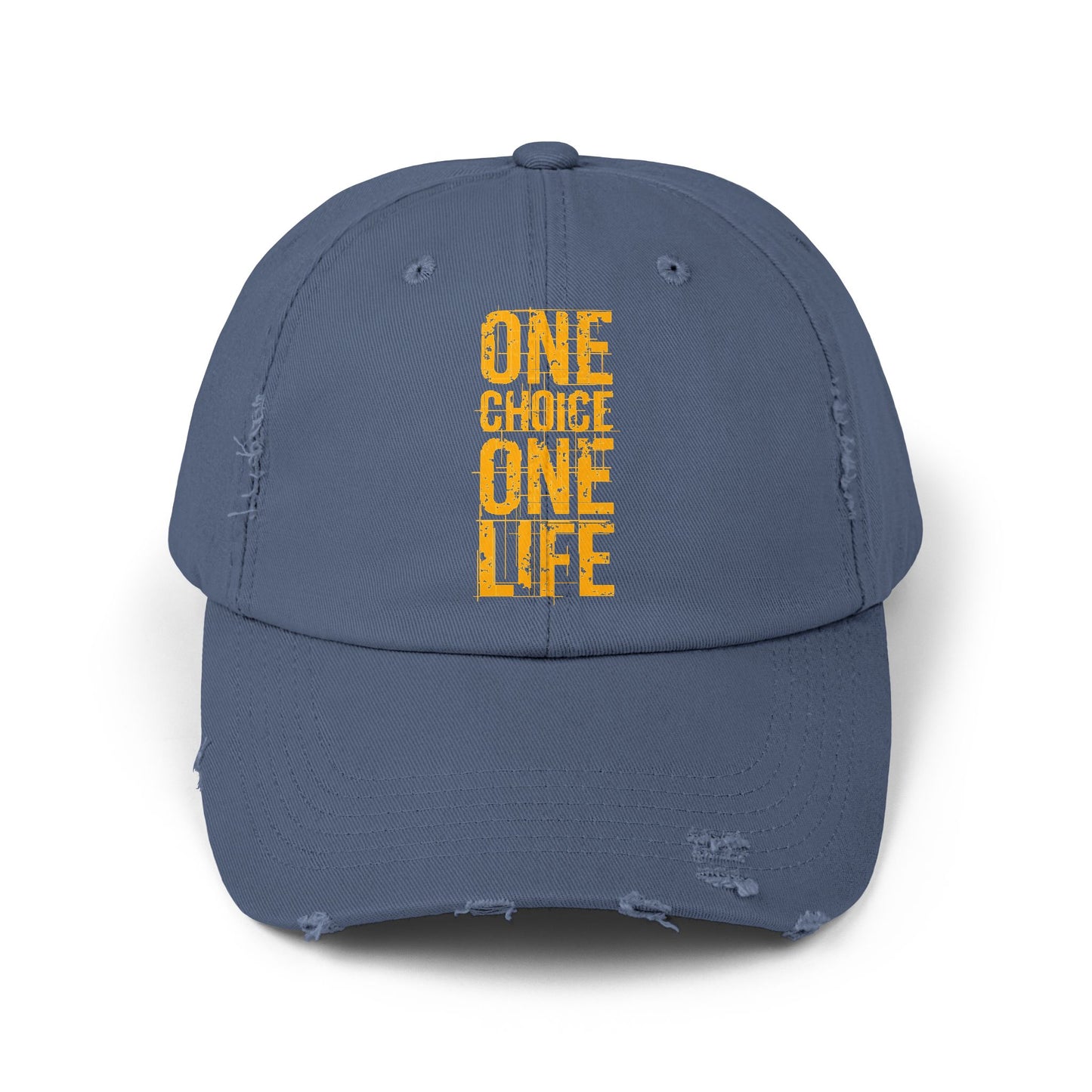 Unisex Distressed Cap - Motivational Hat, Everyday Wear, Casual Style, Gift for Friends, Trendy Cap, One Life Design