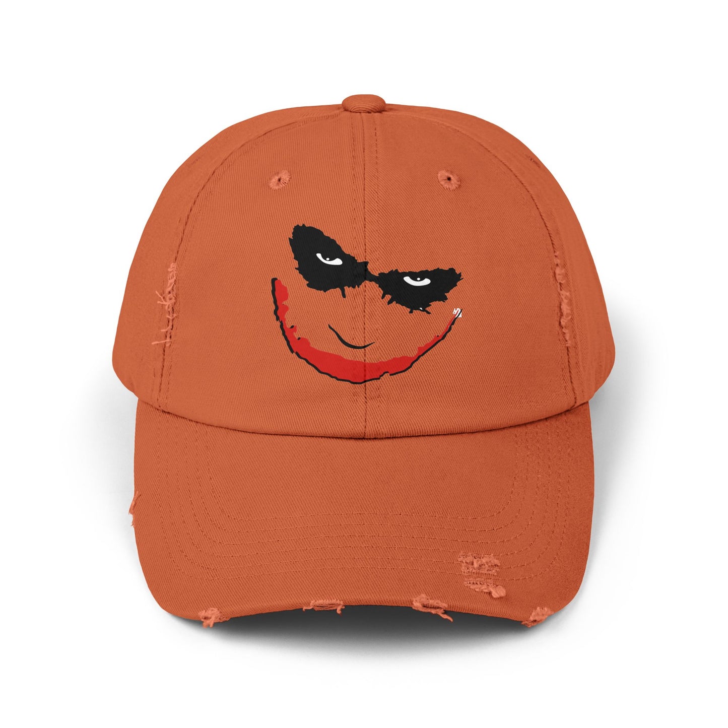 Distressed Joker Cap - Unisex Adjustable Hat for Casual Wear, Halloween, Comic Con, Gift for Fans, Vintage Style