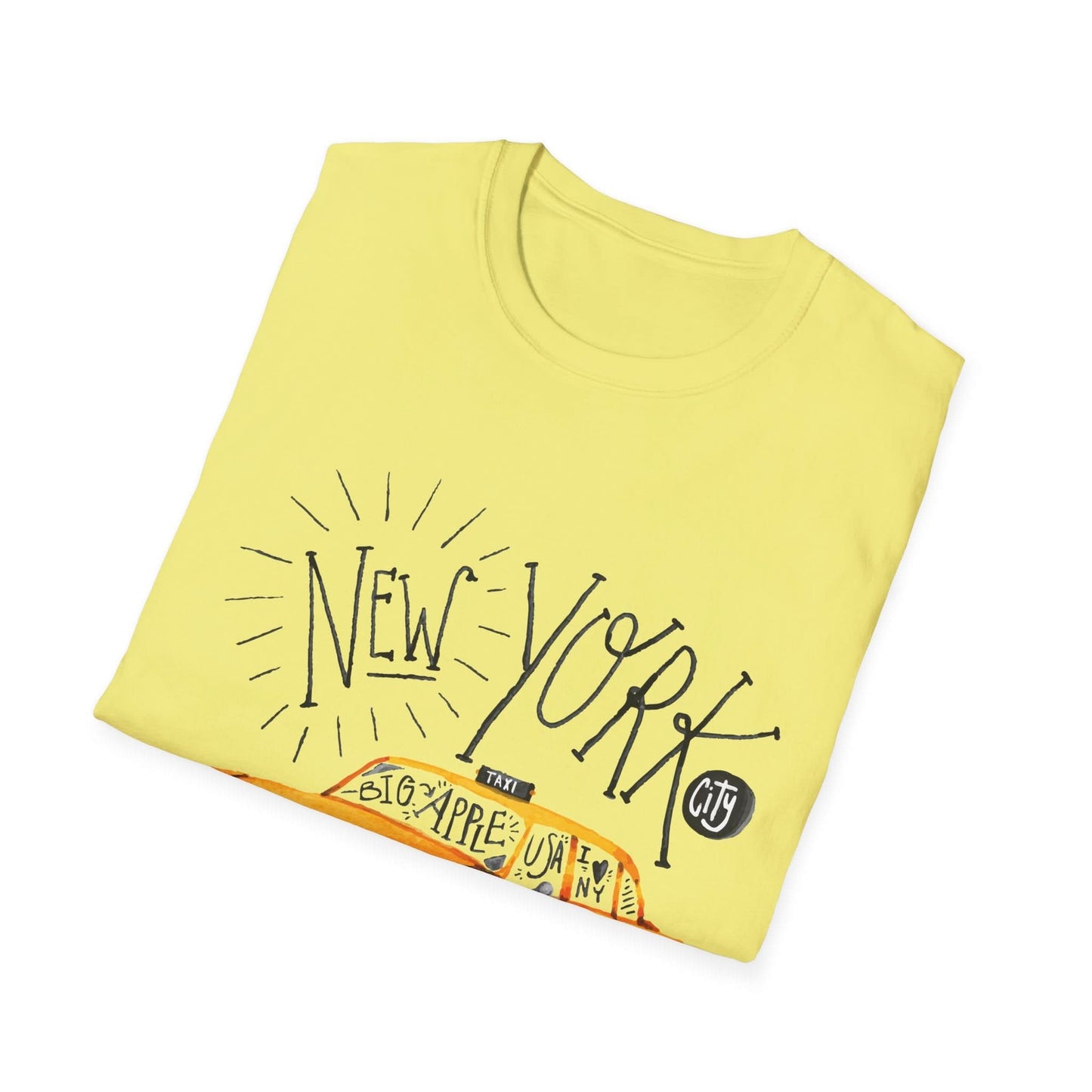 New York Taxi Watercolor - Mleem