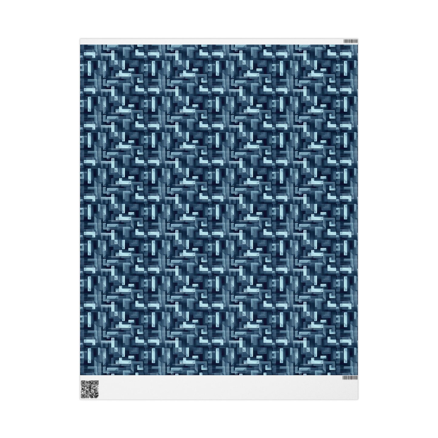 Modern Geometric Wrapping Paper Roll, Blue Abstract Gift Wrap, Stylish Packaging for All Occasions, Birthday, Holiday, Wedding, Celebration