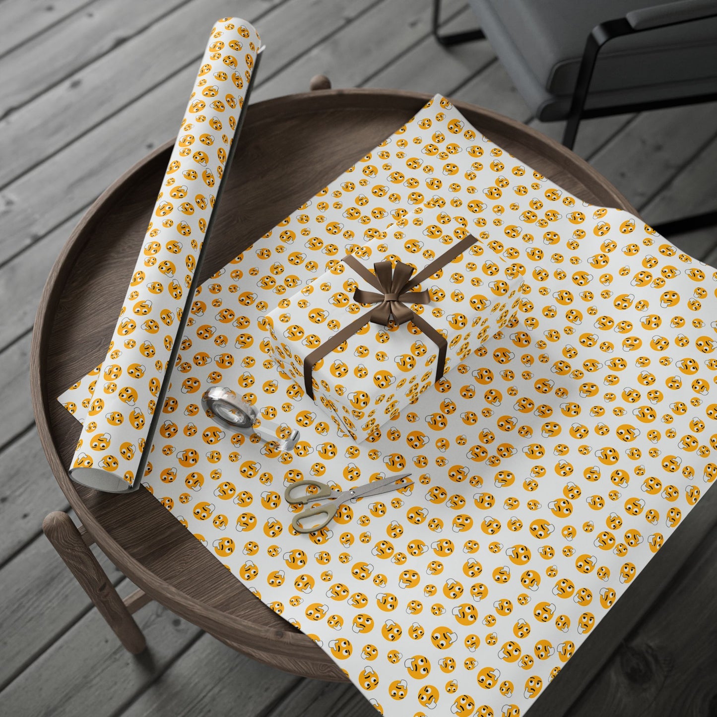 Whimsical Wrapping Paper Roll, Gift Wrap for Birthdays, Holidays, Parties, Unique Gift Presentation, Colorful Emoji Design