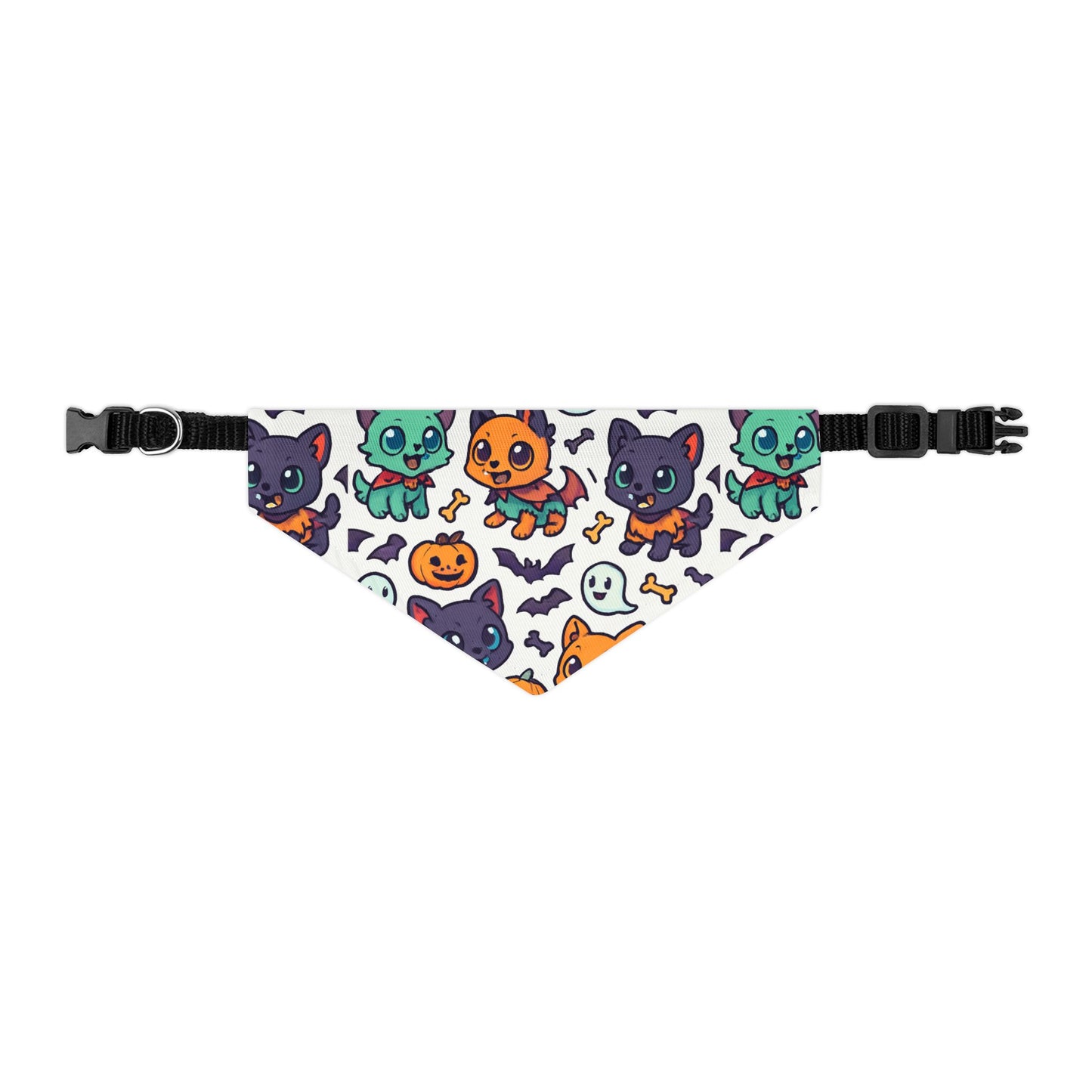 Halloween Pet Bandana Collar | Cute Cat and Pumpkin Design for Dogs, Pet Costume Accessory, Fall Celebration Gear, Trick or Treat Bandana