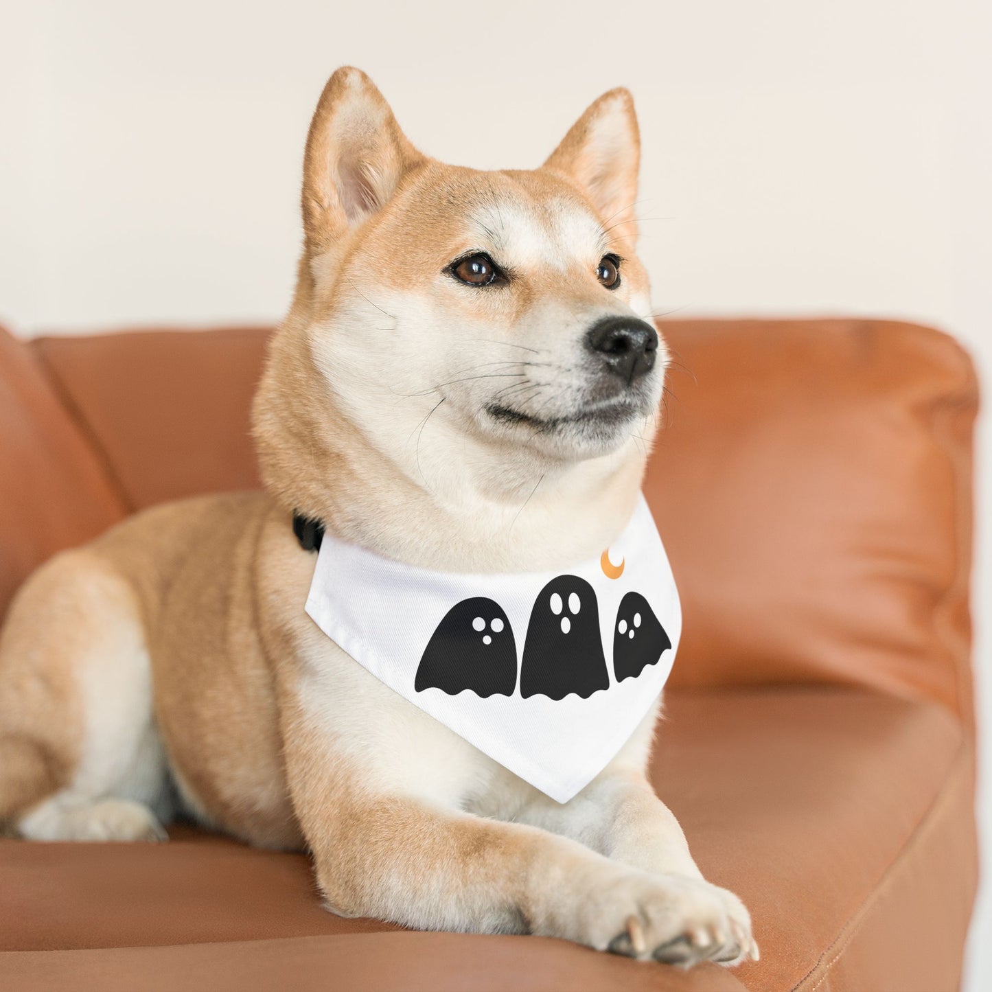 Halloween Pet Bandana Collar, Cute Ghost Design, Dog Accessories, Pet Costume, Spooky Season, Holiday Wear, Gifts for Pet Lovers