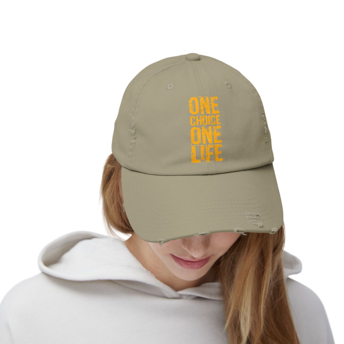 Unisex Distressed Cap - Motivational Hat, Everyday Wear, Casual Style, Gift for Friends, Trendy Cap, One Life Design