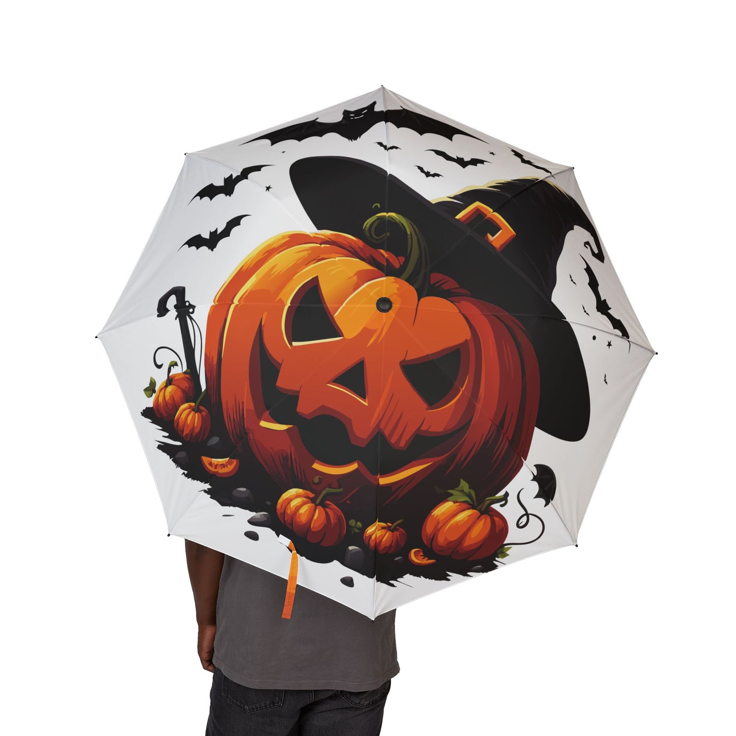 Halloween Pumpkin Umbrella - Spooky Autumn Accessory, Unique Gift for Fall Celebrations, Rainy Day Must-Have