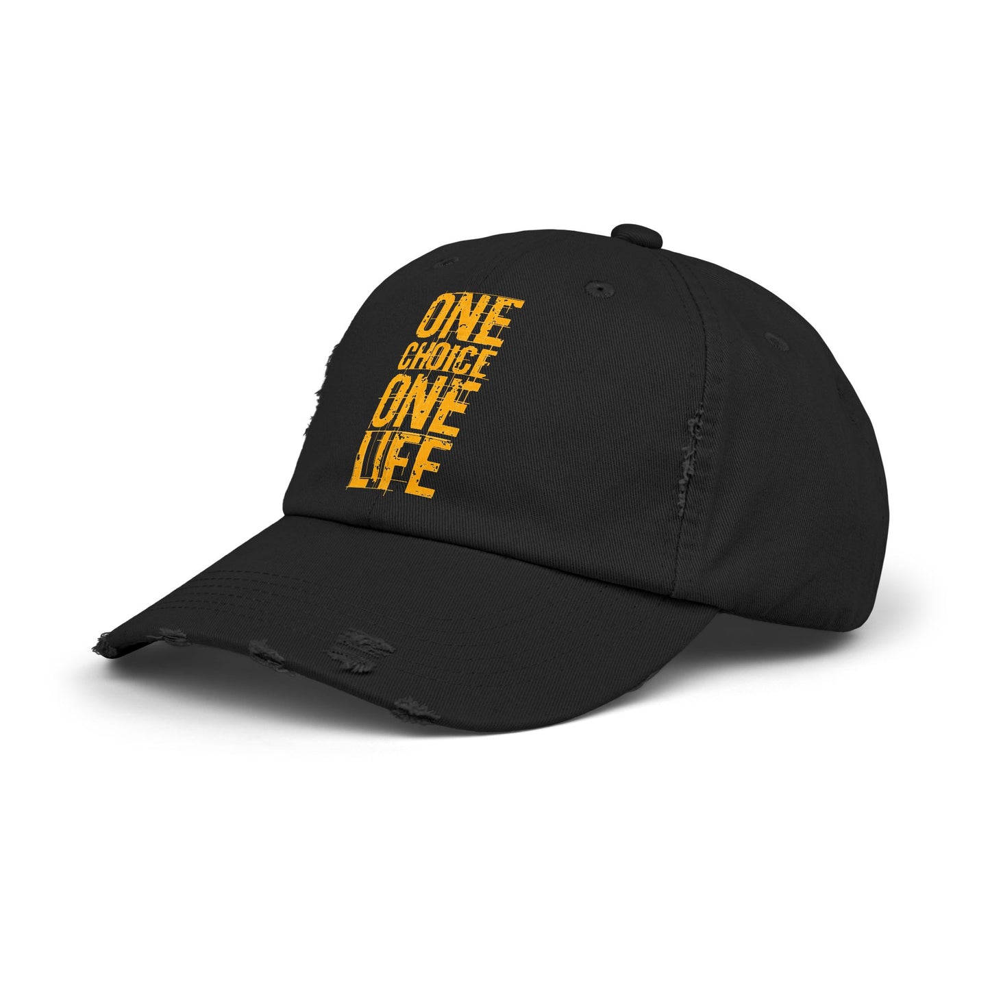 Unisex Distressed Cap - Motivational Hat, Everyday Wear, Casual Style, Gift for Friends, Trendy Cap, One Life Design