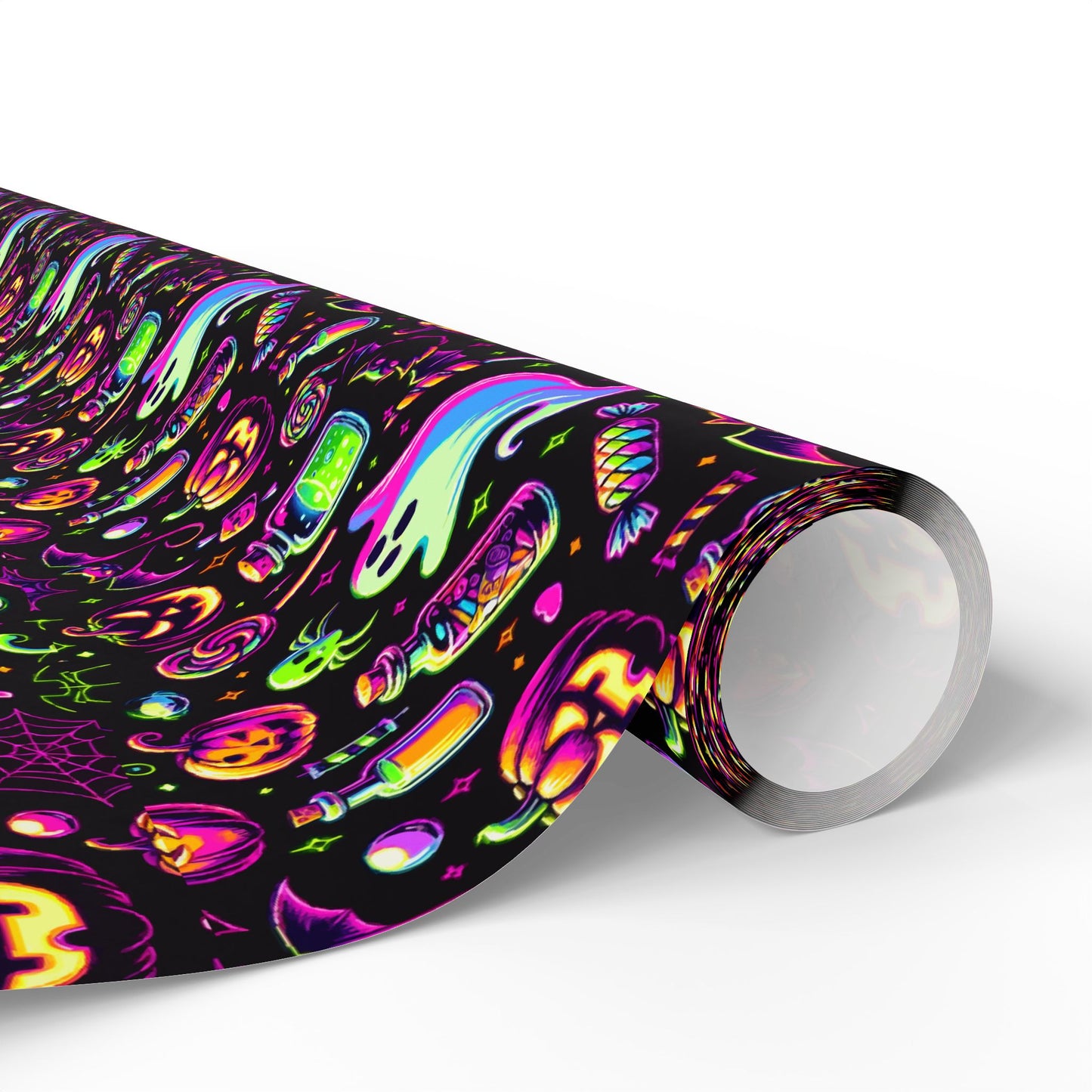 Vibrant Halloween Wrapping Paper, Colorful Gift Wrap for Birthdays, Parties, and Holidays, Unique Patterns and Designs