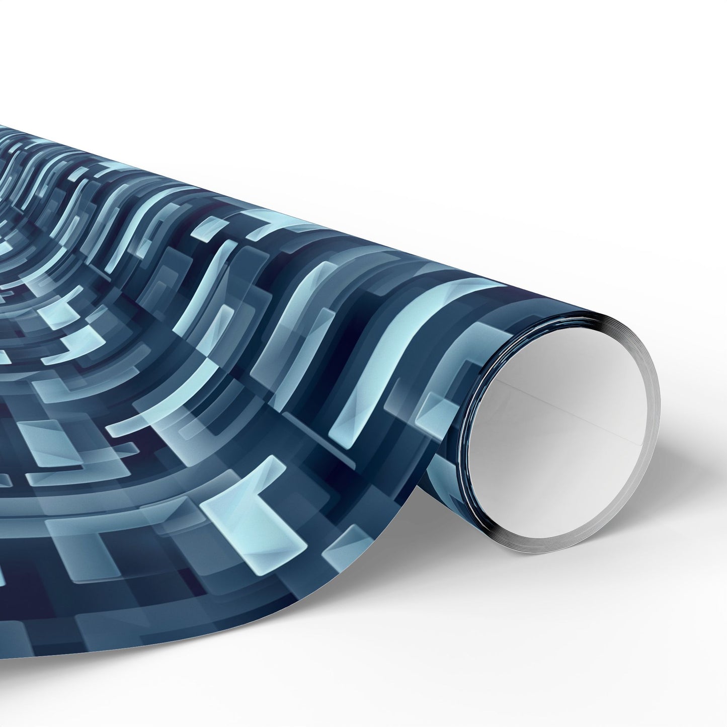 Modern Geometric Wrapping Paper Roll, Blue Abstract Gift Wrap, Stylish Packaging for All Occasions, Birthday, Holiday, Wedding, Celebration