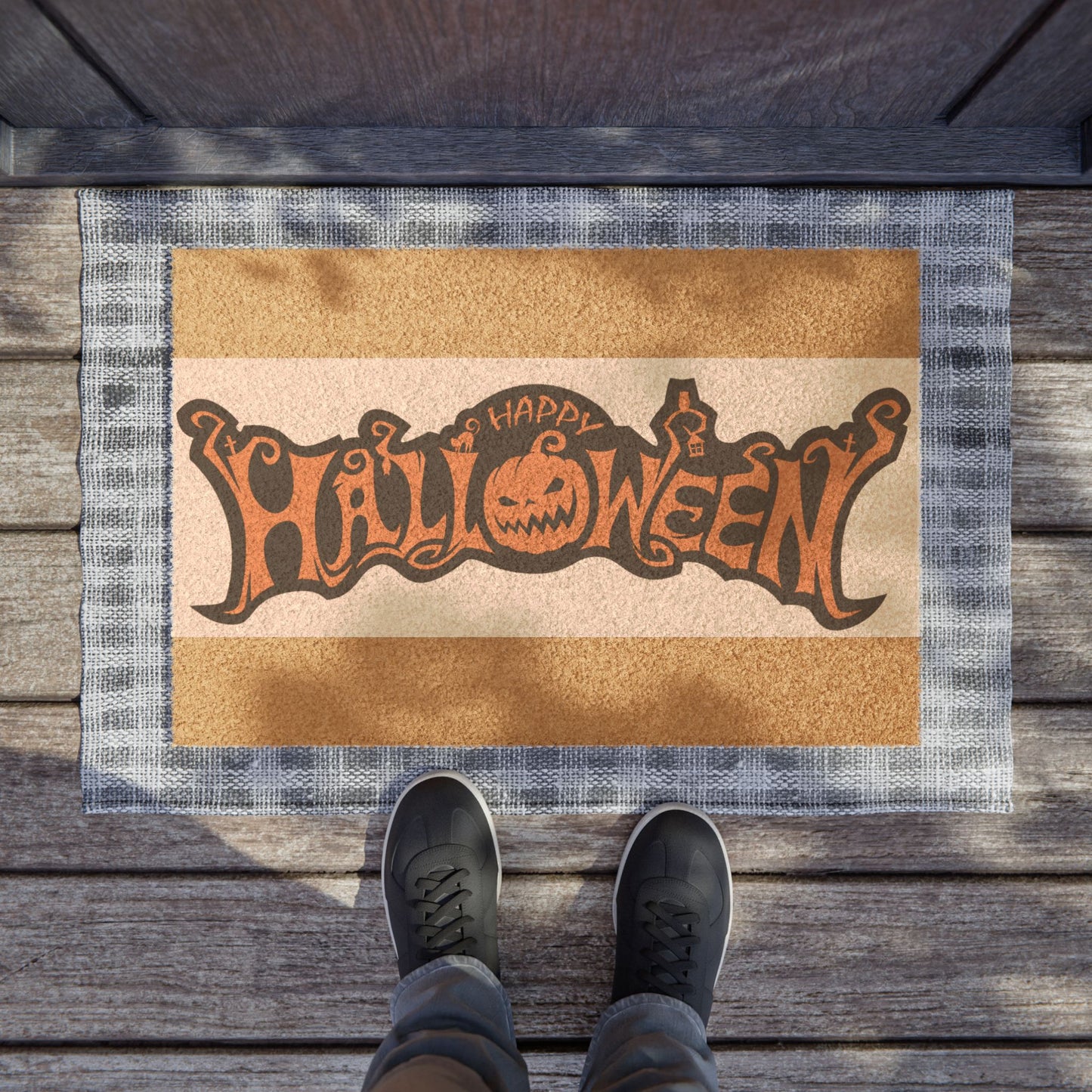 Halloween Doormat, Spooky Welcome Mat, Seasonal Entryway Decor, Fall Home Decor, Trick or Treat Welcome Sign