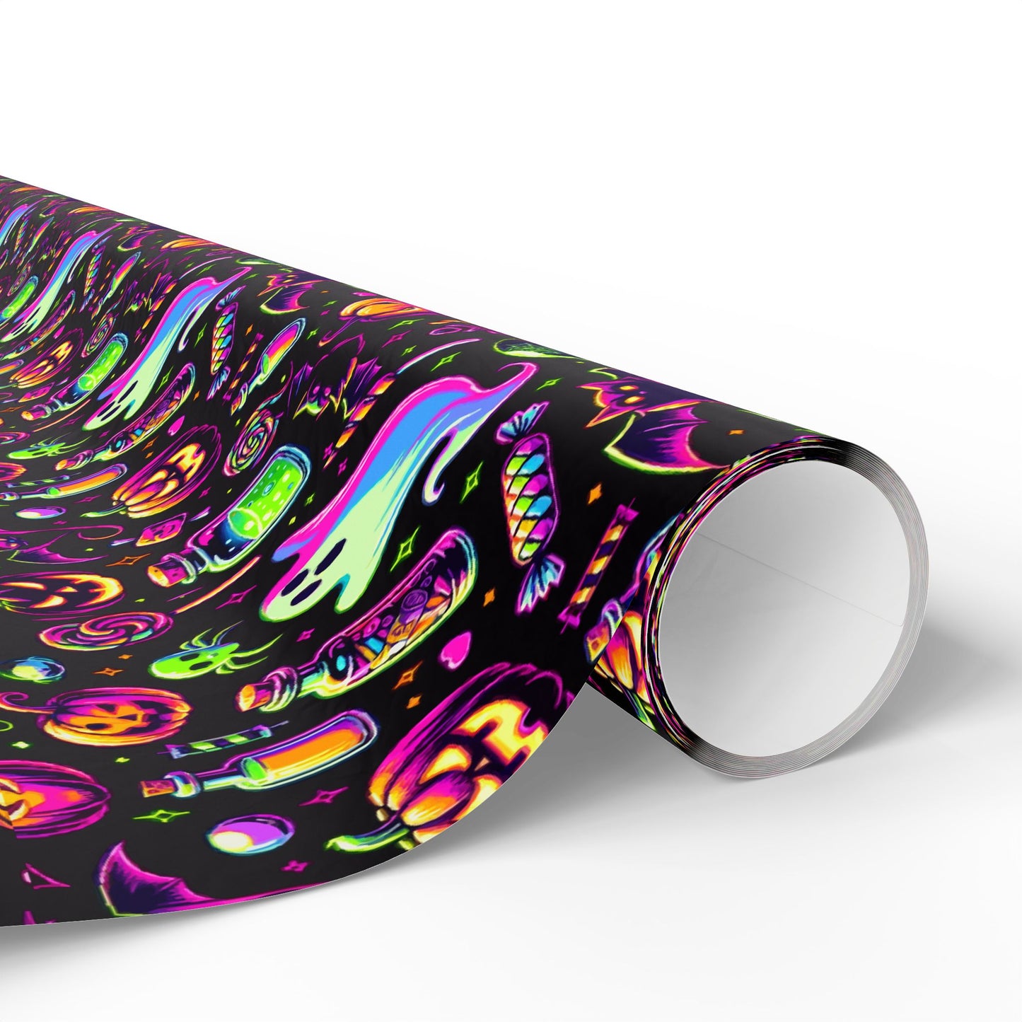 Vibrant Halloween Wrapping Paper, Colorful Gift Wrap for Birthdays, Parties, and Holidays, Unique Patterns and Designs