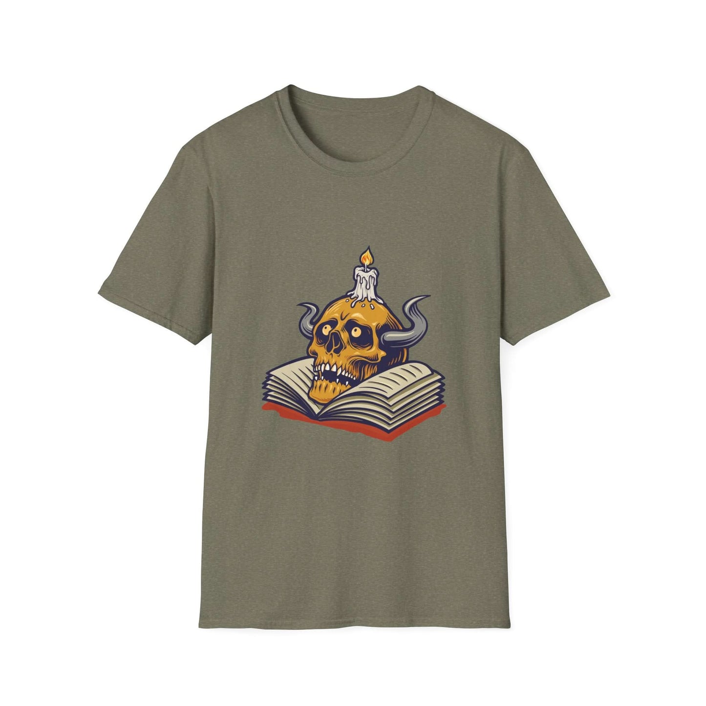 Human Skull and Book with Candle - Mleem