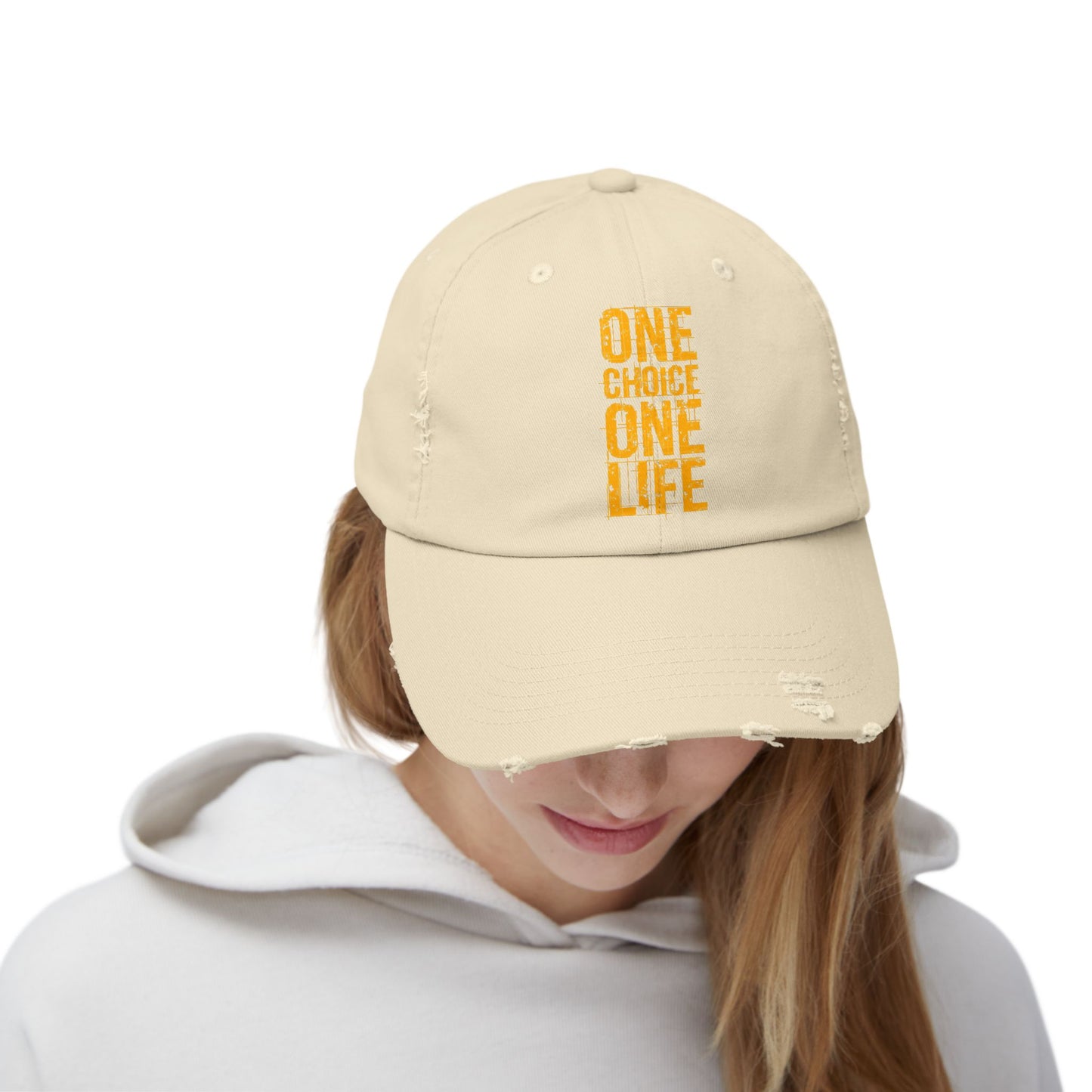 Unisex Distressed Cap - Motivational Hat, Everyday Wear, Casual Style, Gift for Friends, Trendy Cap, One Life Design