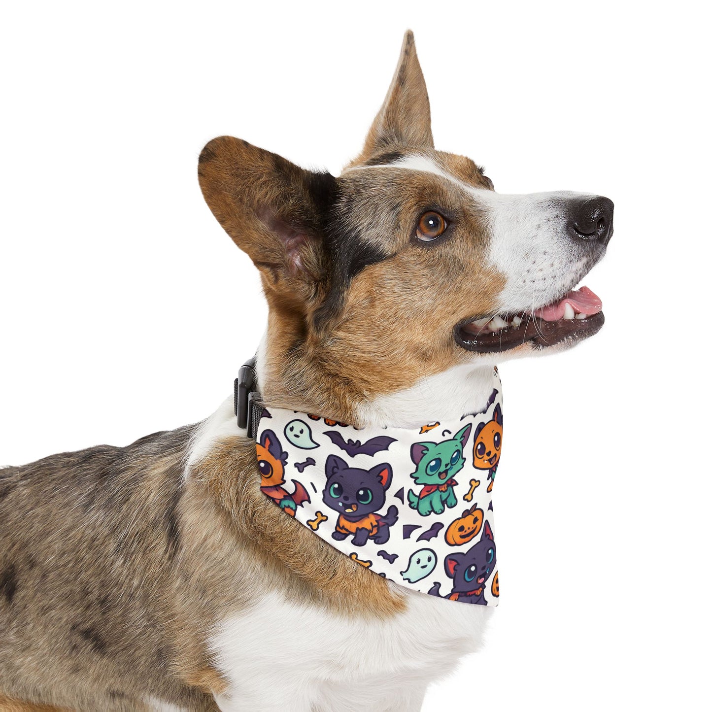 Halloween Pet Bandana Collar | Cute Cat and Pumpkin Design for Dogs, Pet Costume Accessory, Fall Celebration Gear, Trick or Treat Bandana