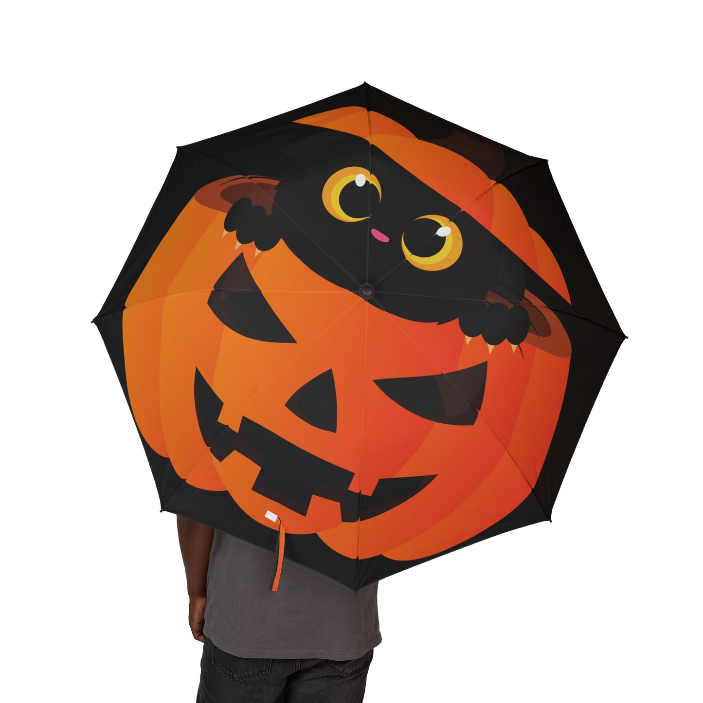 Cute Halloween Cat Umbrella | Foldable Black Cat Umbrella | Gift for Cat Lovers | Witchy Accessories | Fun Rain Gear
