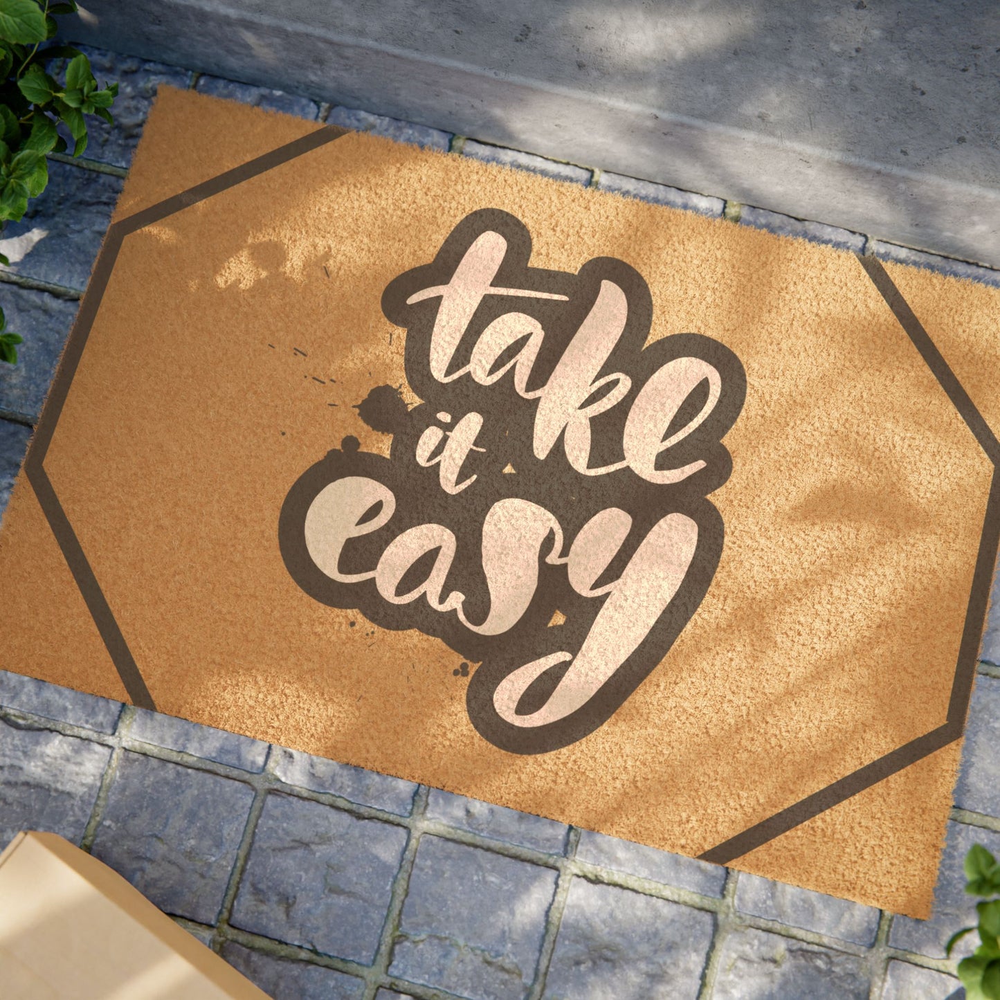 Welcome Doormat - Take It Easy | Front Door Mat | Home Decor | Housewarming Gift | Rustic Welcome Mat, Funny Doormat