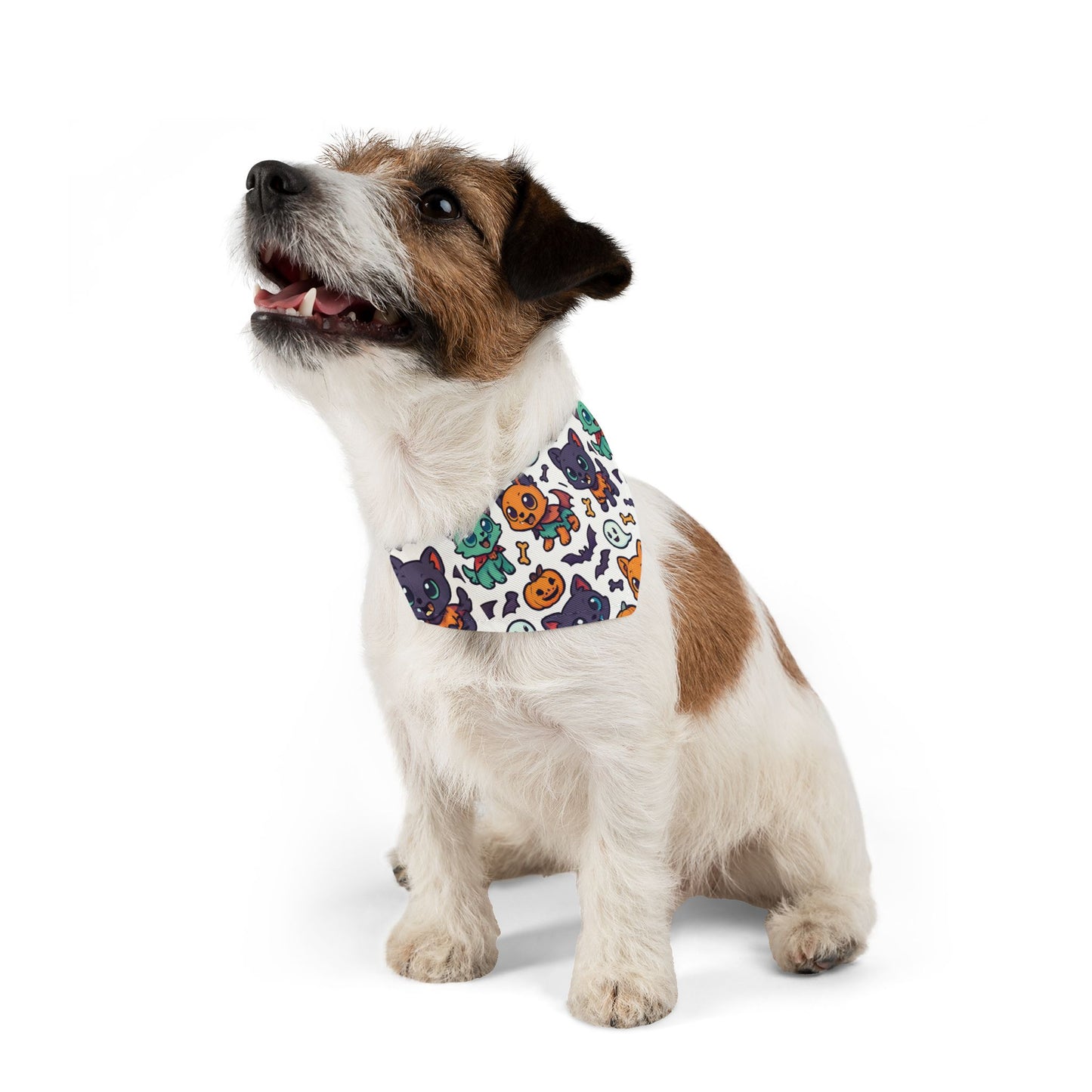 Halloween Pet Bandana Collar | Cute Cat and Pumpkin Design for Dogs, Pet Costume Accessory, Fall Celebration Gear, Trick or Treat Bandana