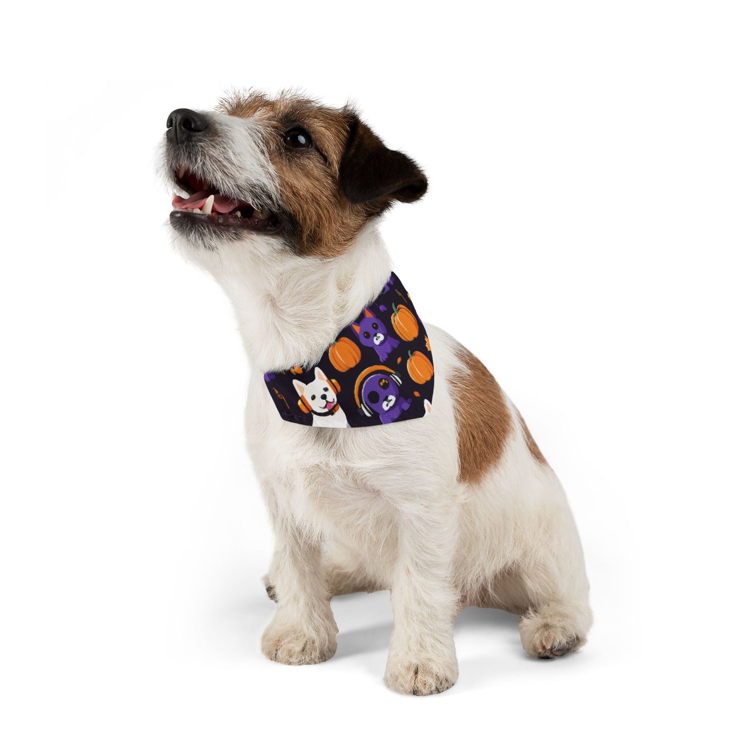 Halloween Pet Bandana Collar, Dog Costume Accessory, Fall Pet Apparel, Pumpkin Print Dog Scarf, Cute Dog Bandana for Dogs